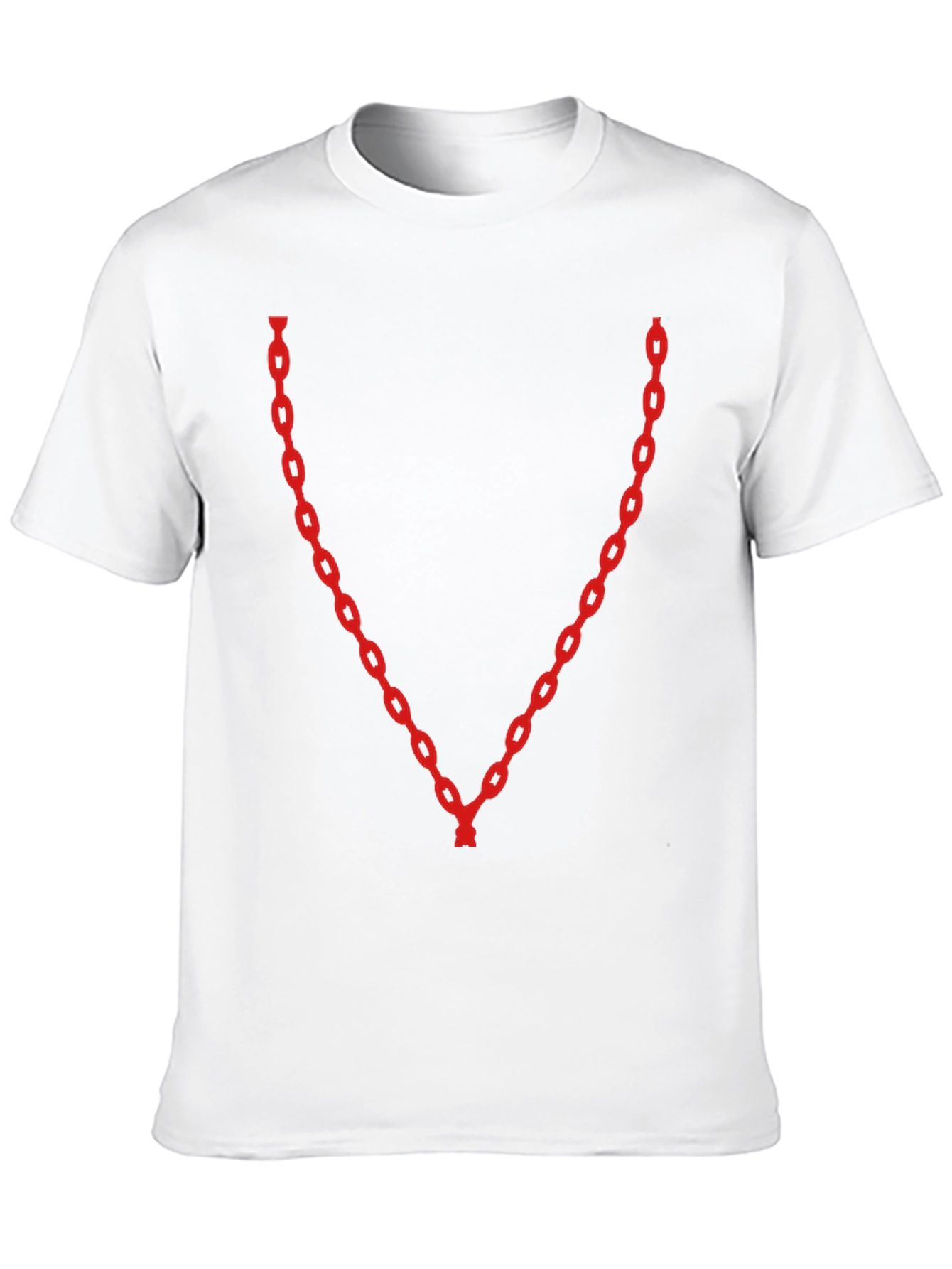 Black Red Chain V-Neck Black T-Shirt view 10