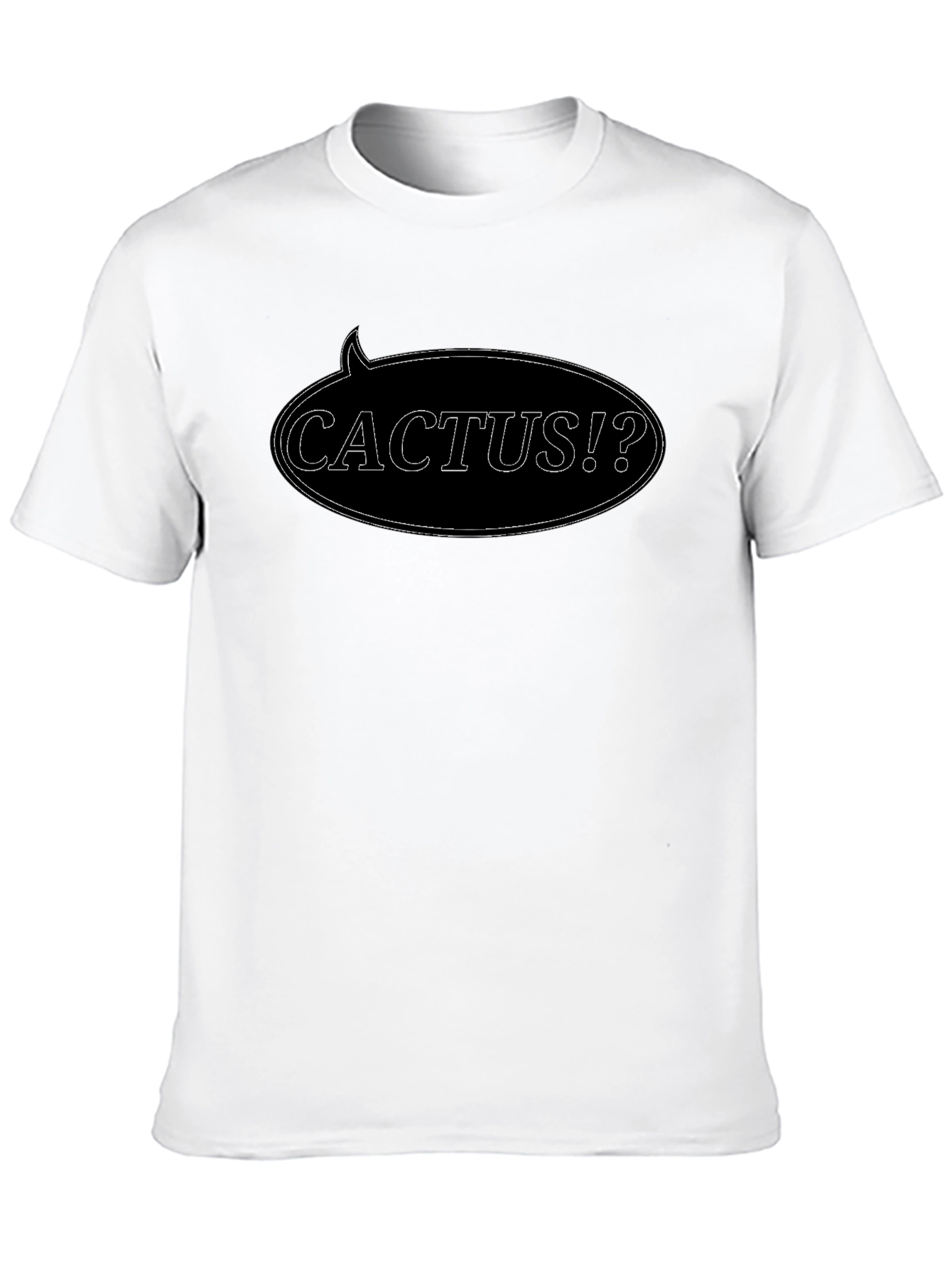 Black Cactus Speech Bubble Black T-Shirt view 10