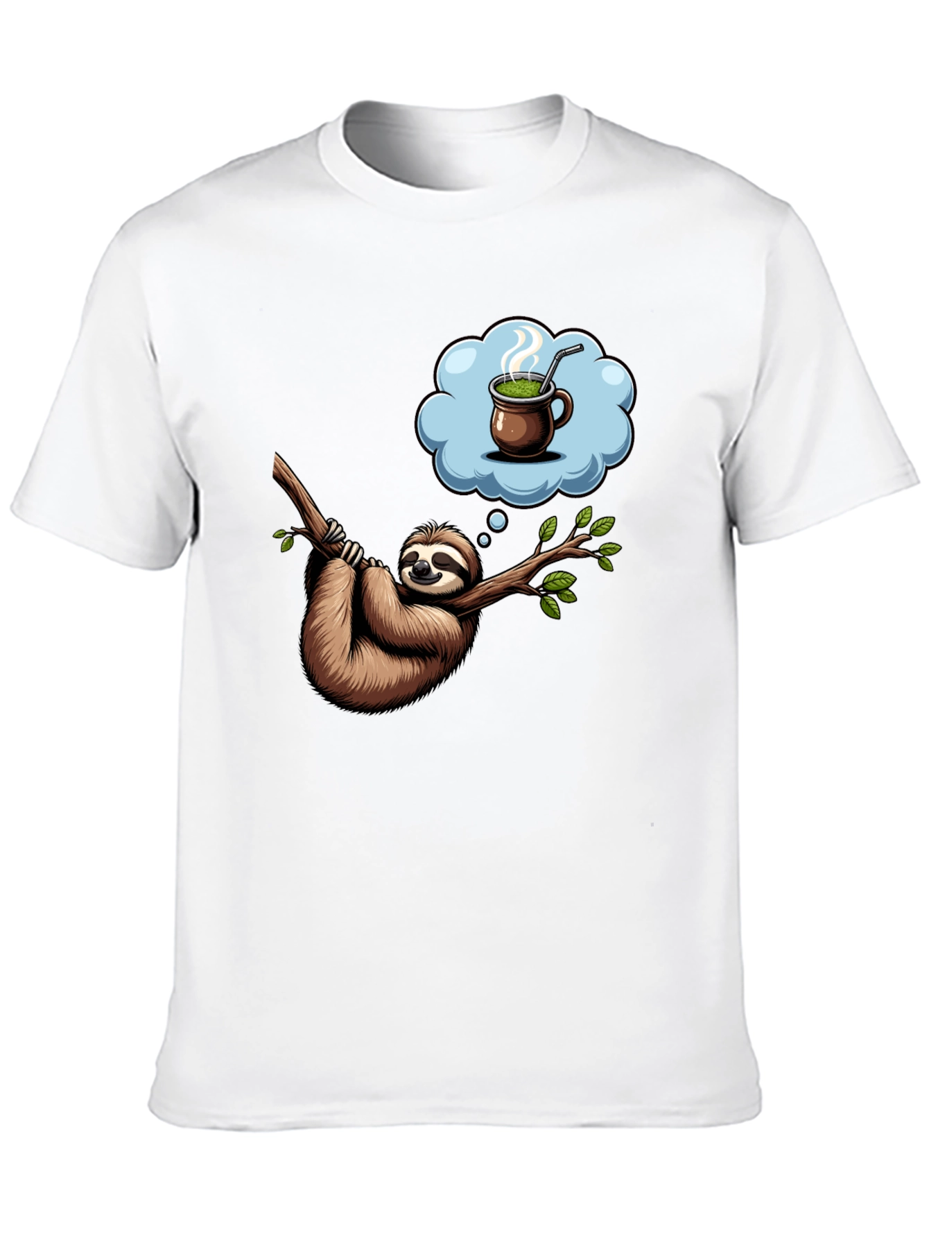 Black Sloth Tea Time T-Shirt - Relaxed Fit, Unique Design view 10