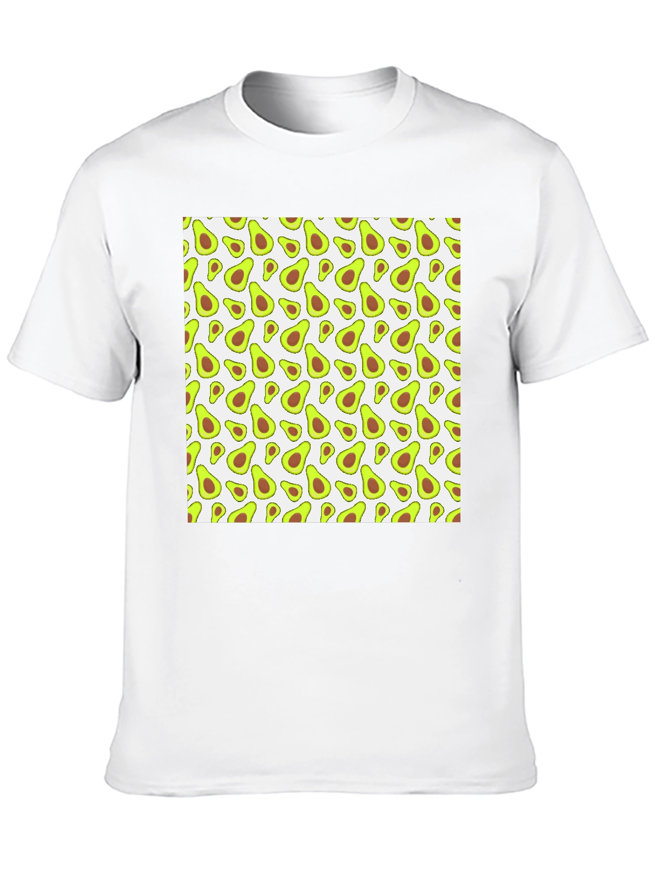 Black Avocado Pattern Black T-Shirt view 10