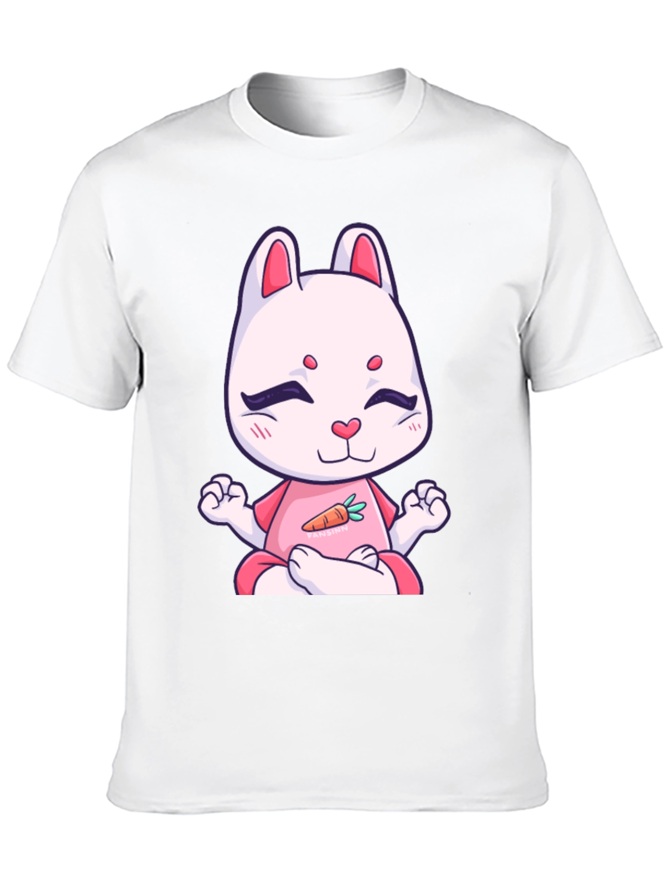 Black Meditating Bunny T-Shirt - Black Cotton Tee view 10