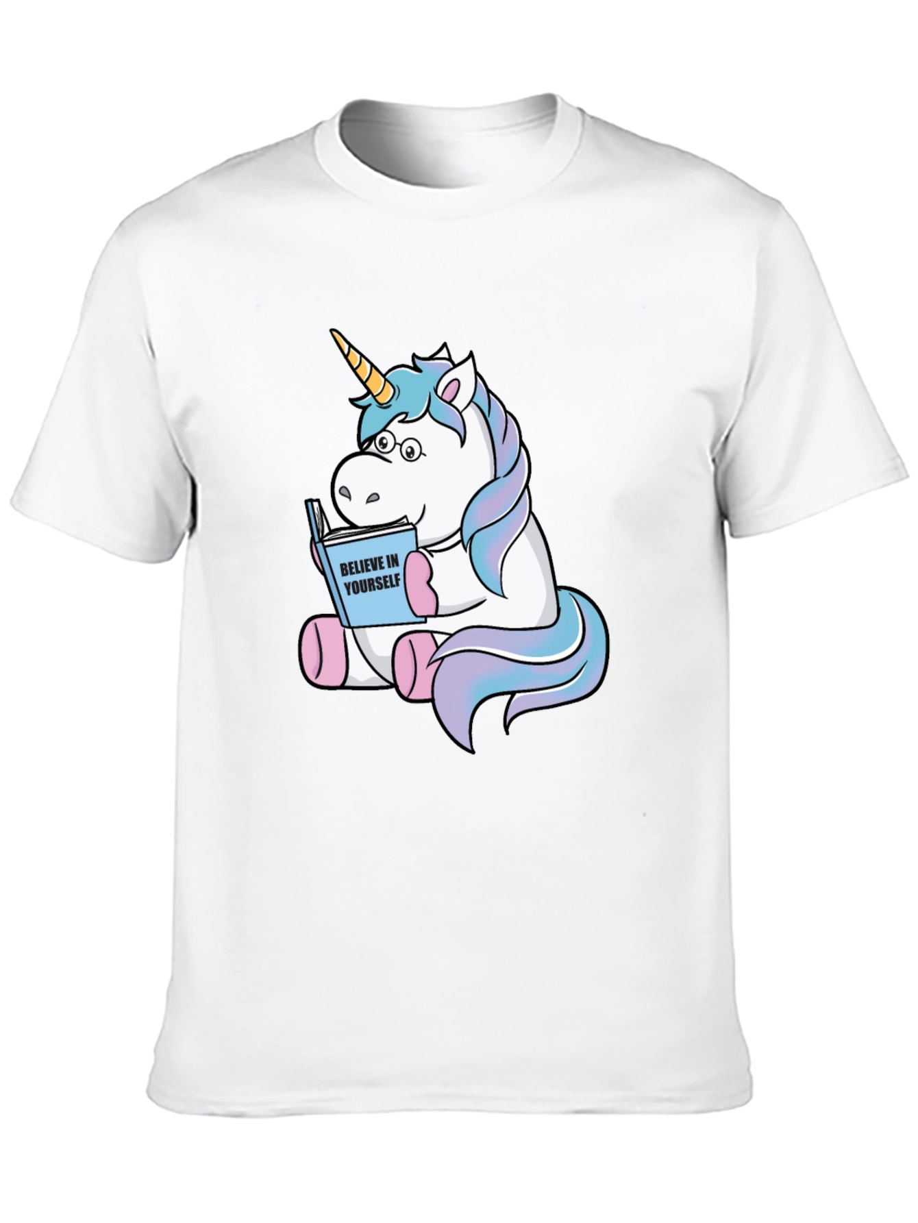 Black Unicorn Reading Book Graphic T-Shirt view 10