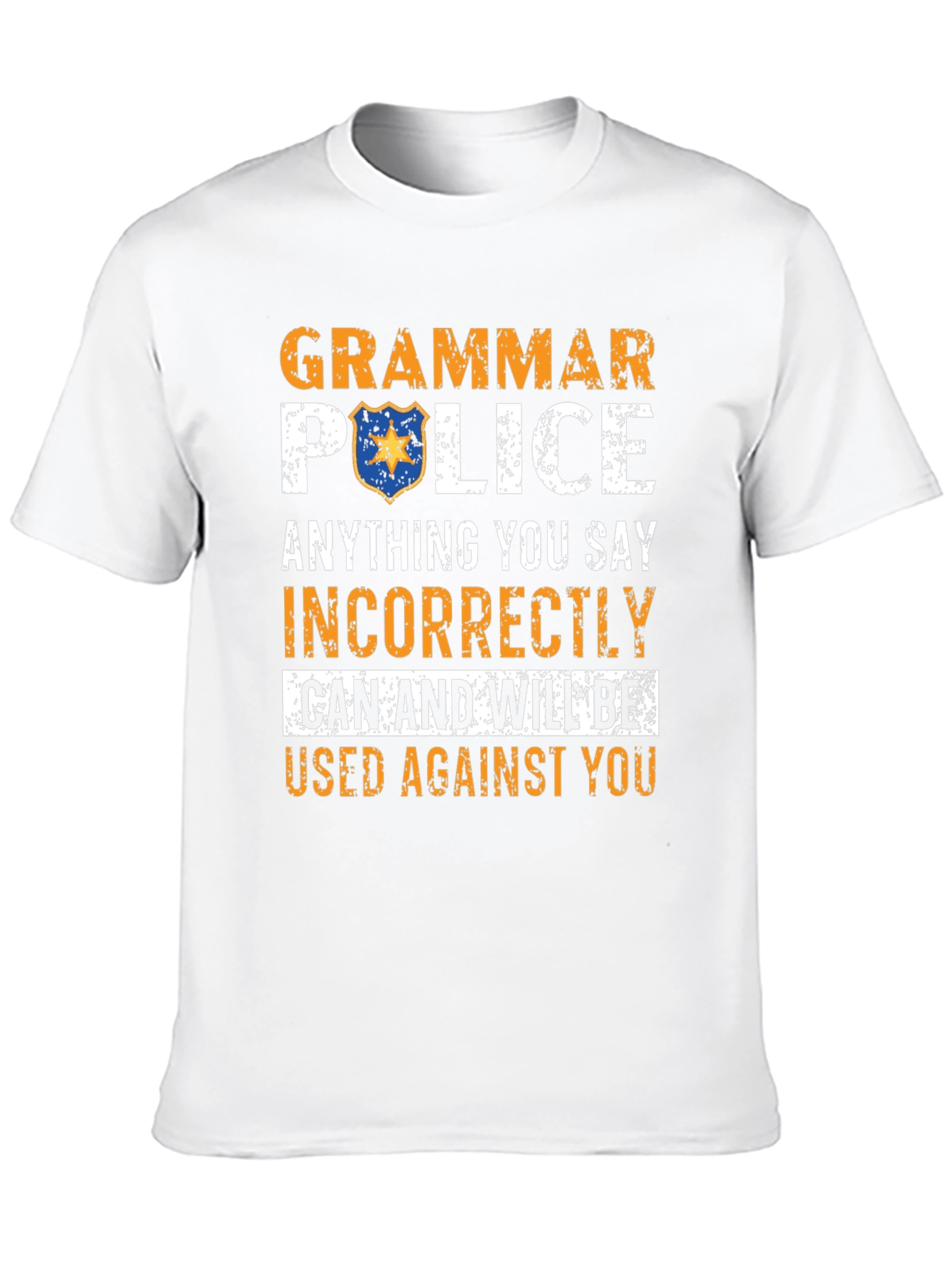 Black Grammar Police T-Shirt Funny Novelty Tee view 10