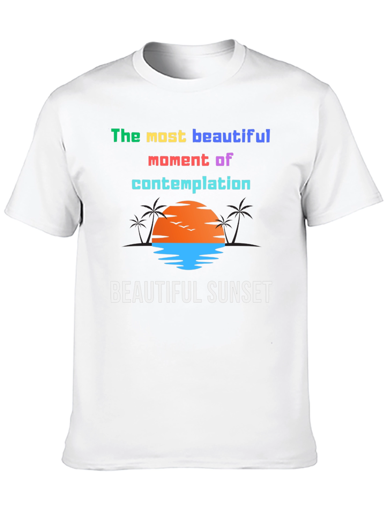 Black Beautiful Sunset Graphic T-Shirt view 10