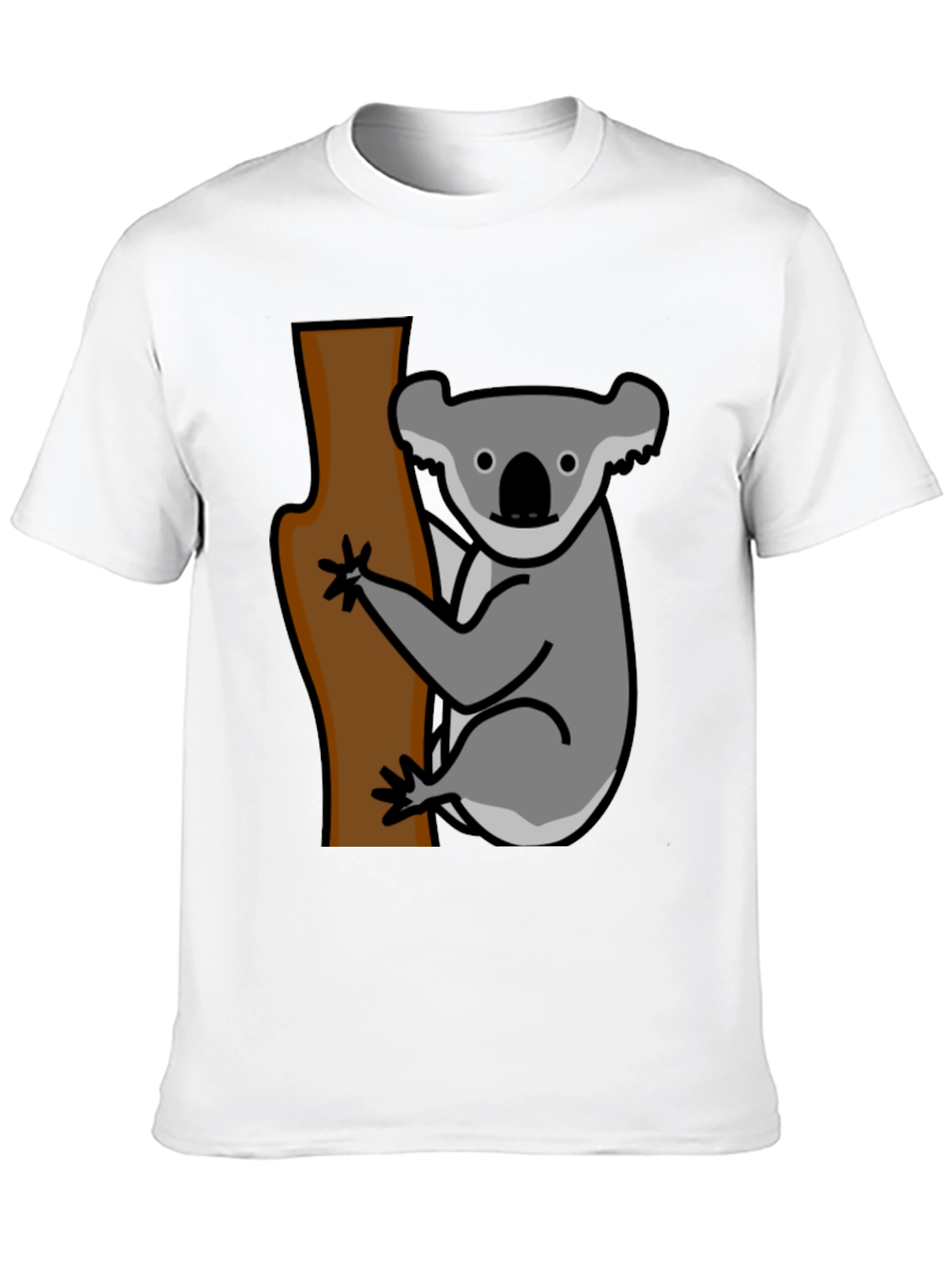 Black Koala Bear Tree T-Shirt - Casual Graphic Tee view 10