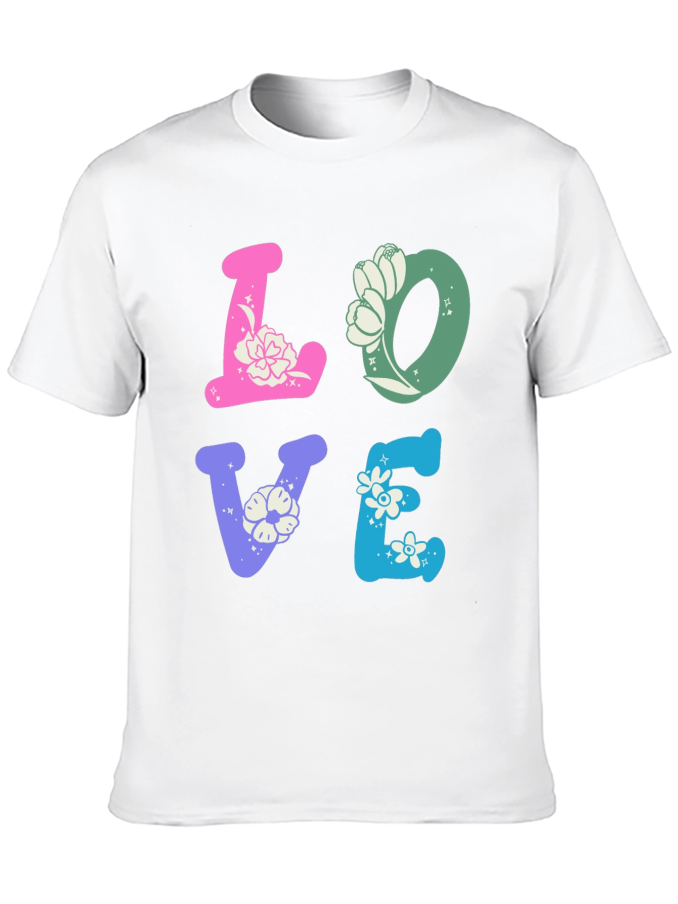 Black Floral LOVE Graphic Tee - Trendy Casual Shirt view 10