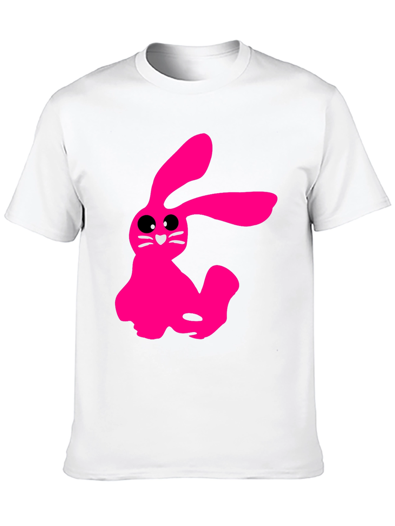 Black Pink Bunny Graphic Tee - Soft Cotton Black T-Shirt view 10