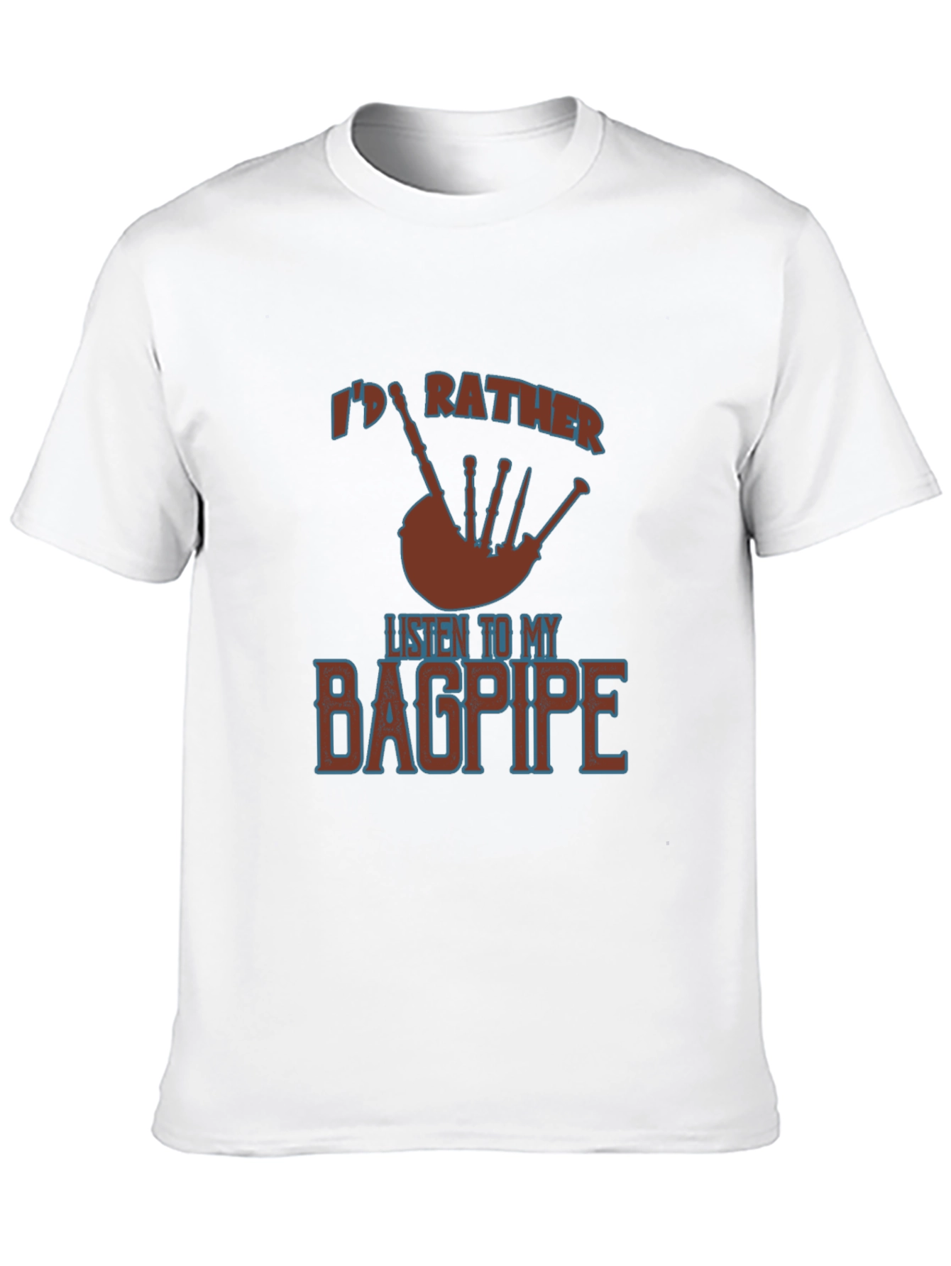 Black Bagpipe Lover's Tee: I'd Rather Listen to My Bagpipe view 10