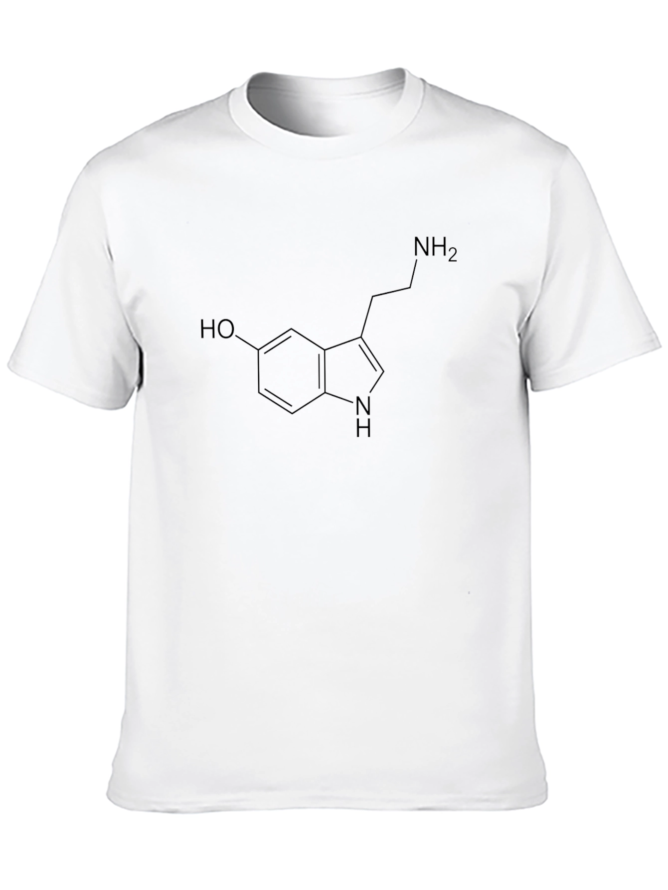 Black Serotonin Molecule T-Shirt - Black view 10