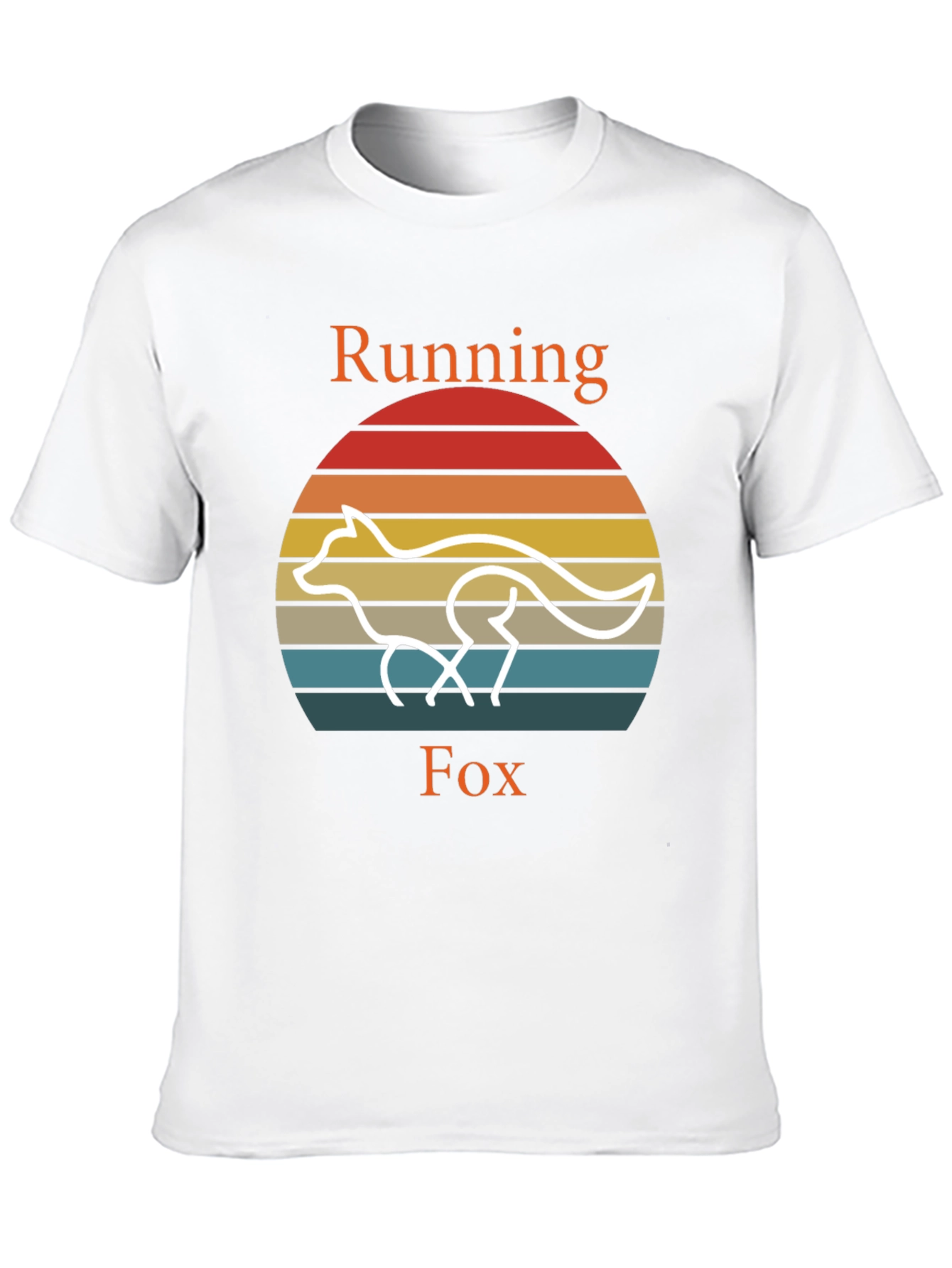 Black Running Fox T-Shirt Retro Style Tee view 10