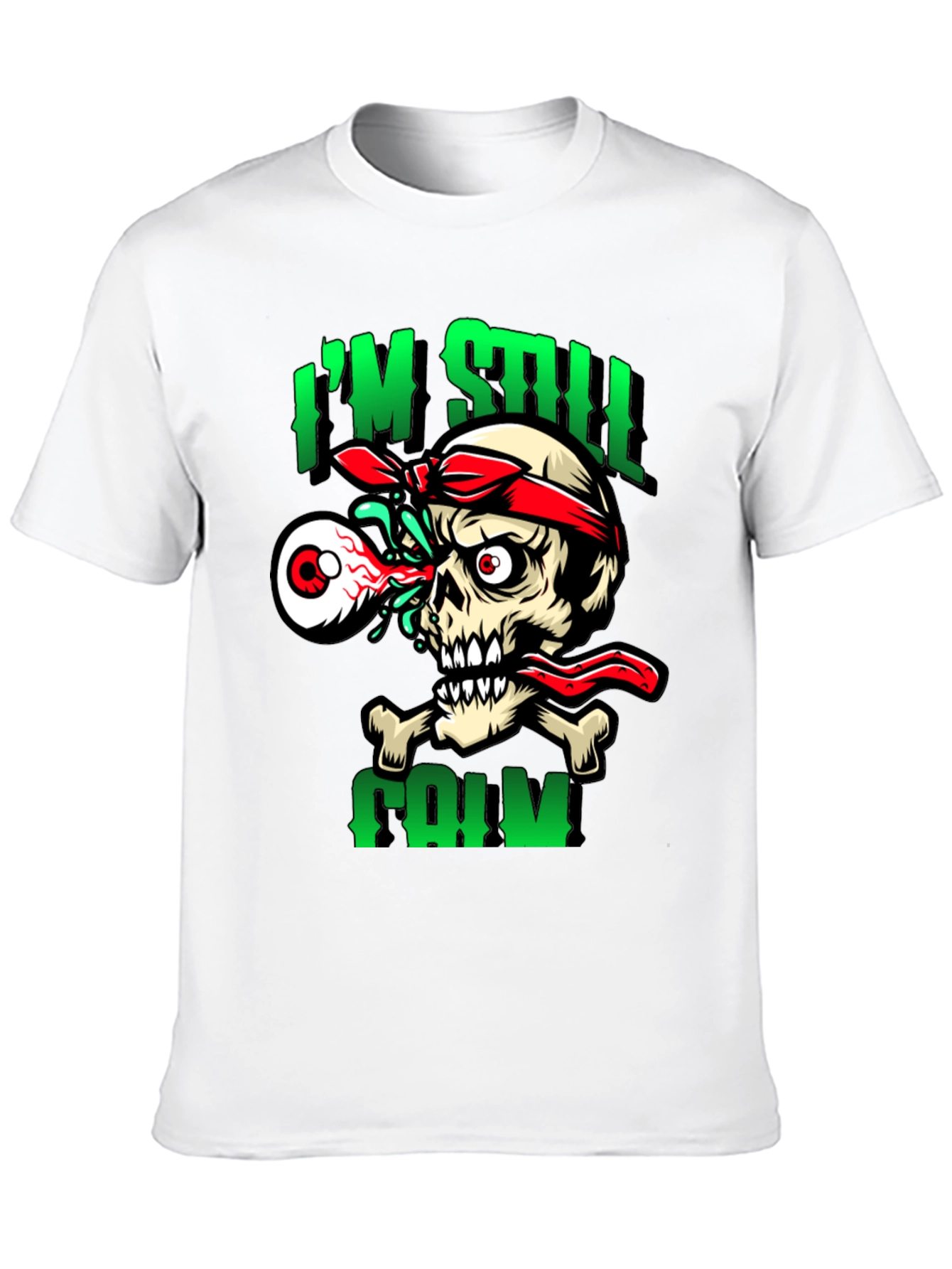 Black I'm Still Calm Skeleton Graphic T-Shirt view 10