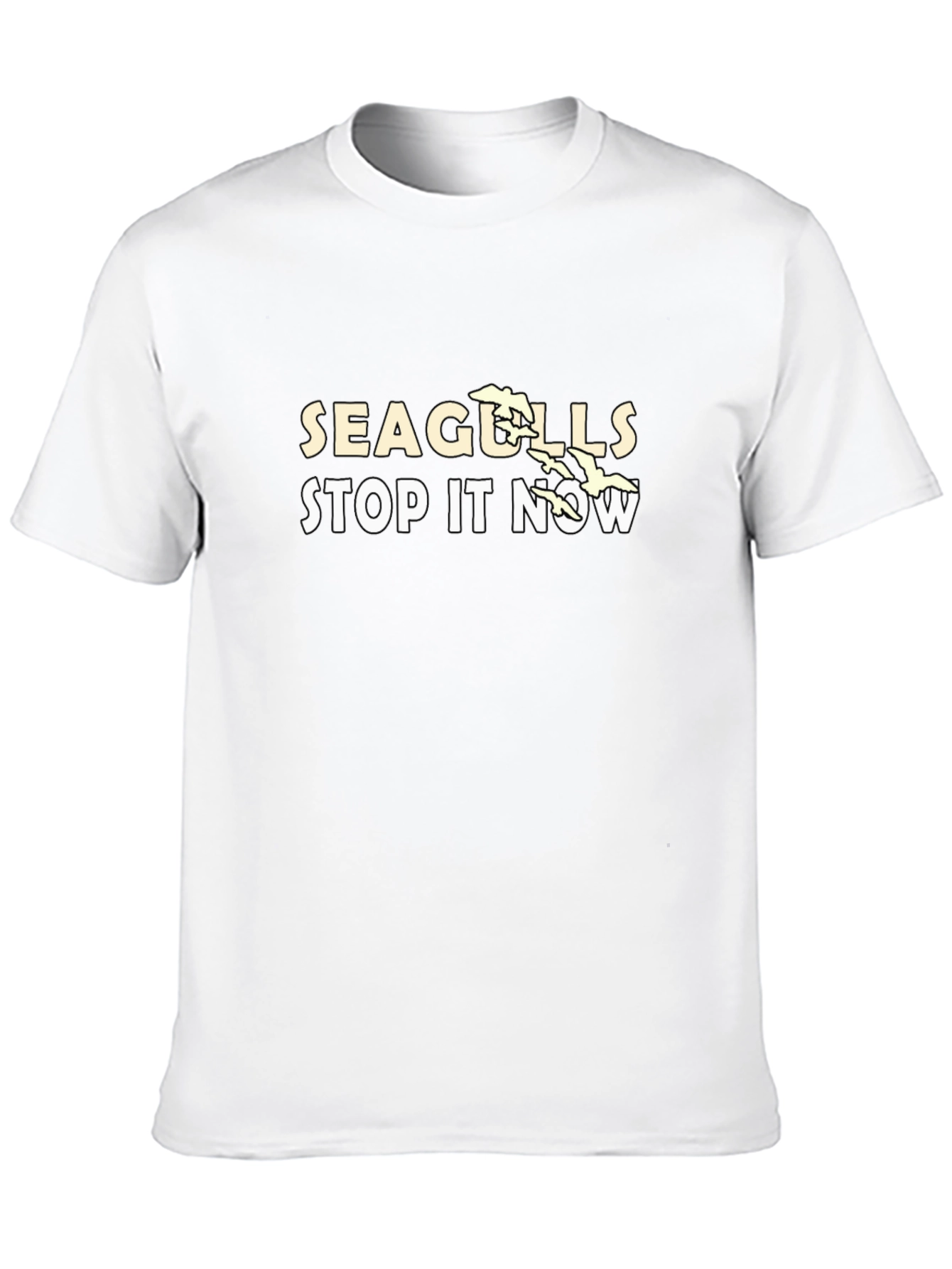 Black Seagulls Stop It Now Graphic T-Shirt view 10