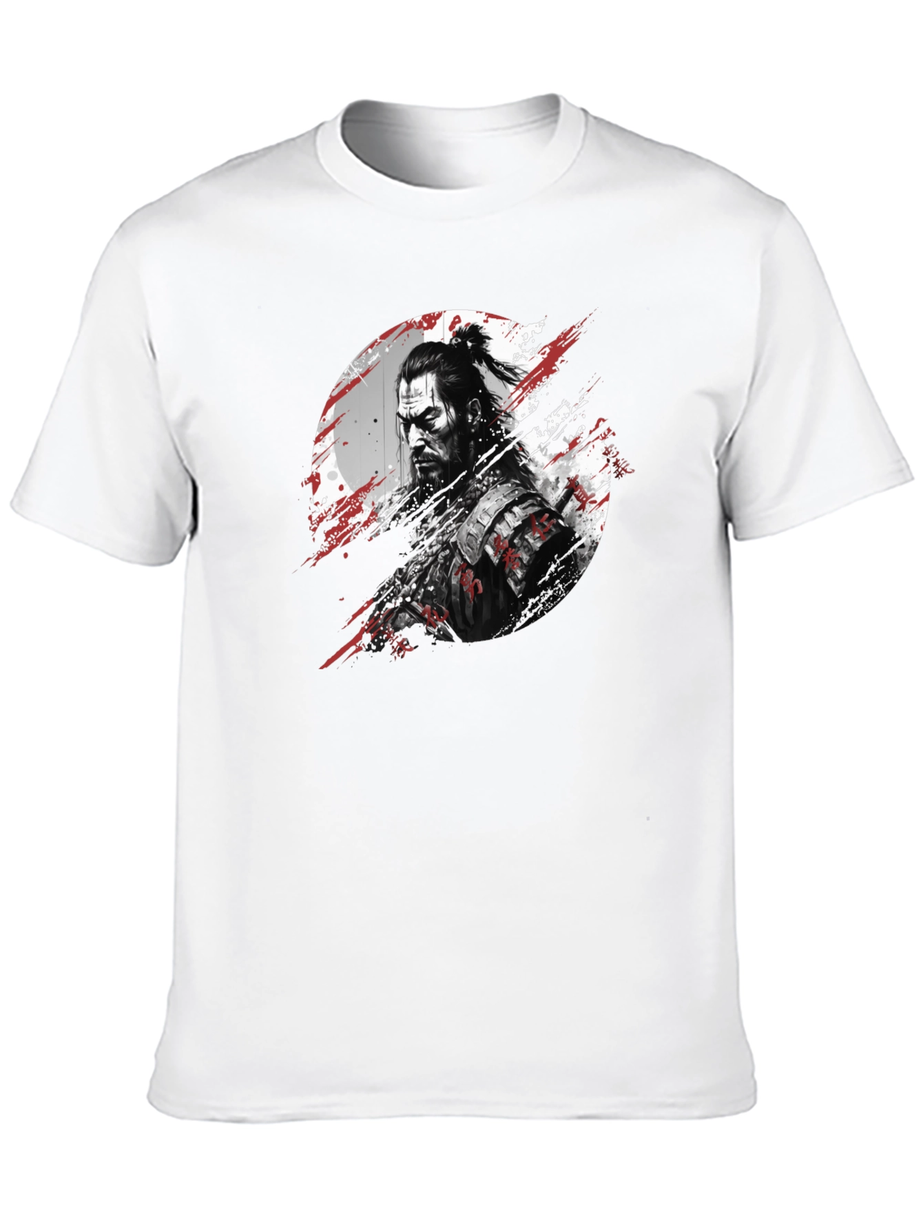Black Samurai Graphic Print Black T-Shirt view 10