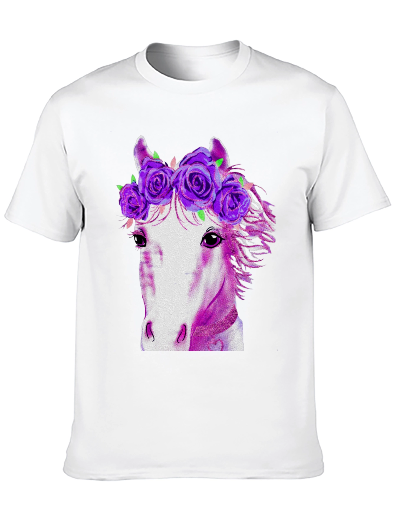 Black Floral Crown Horse Graphic T-Shirt view 10