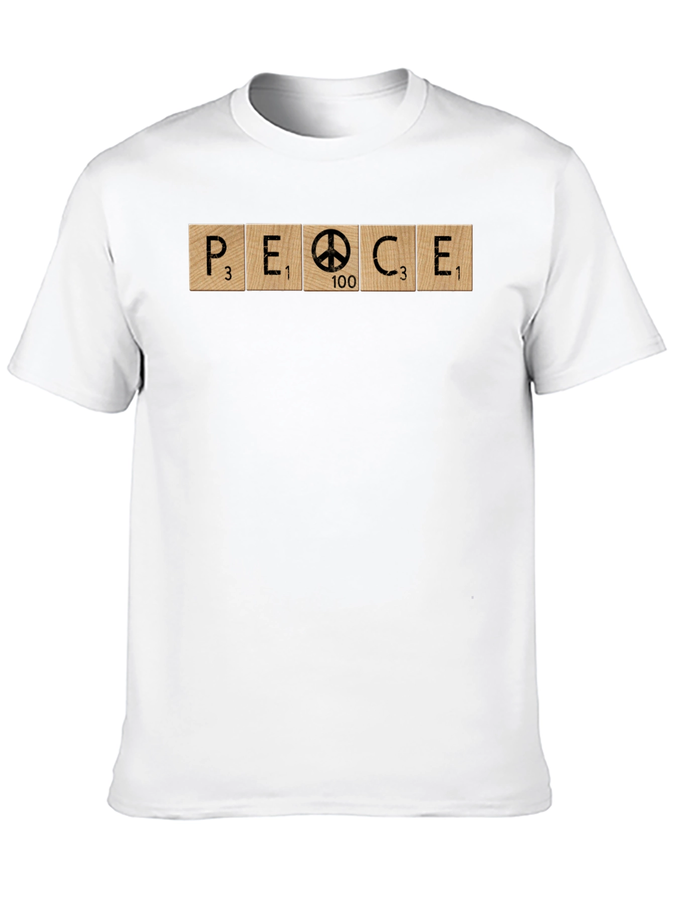 Black Peace Symbol Word Tile Graphic Tee - Unisex view 10