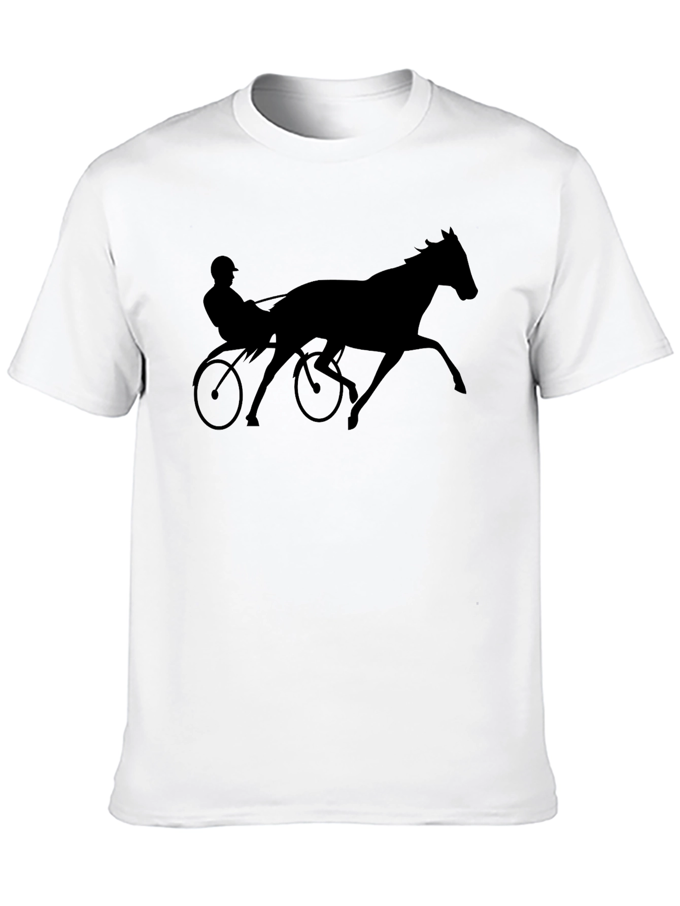 Black Horse Racing Silhouette Black T-Shirt view 10