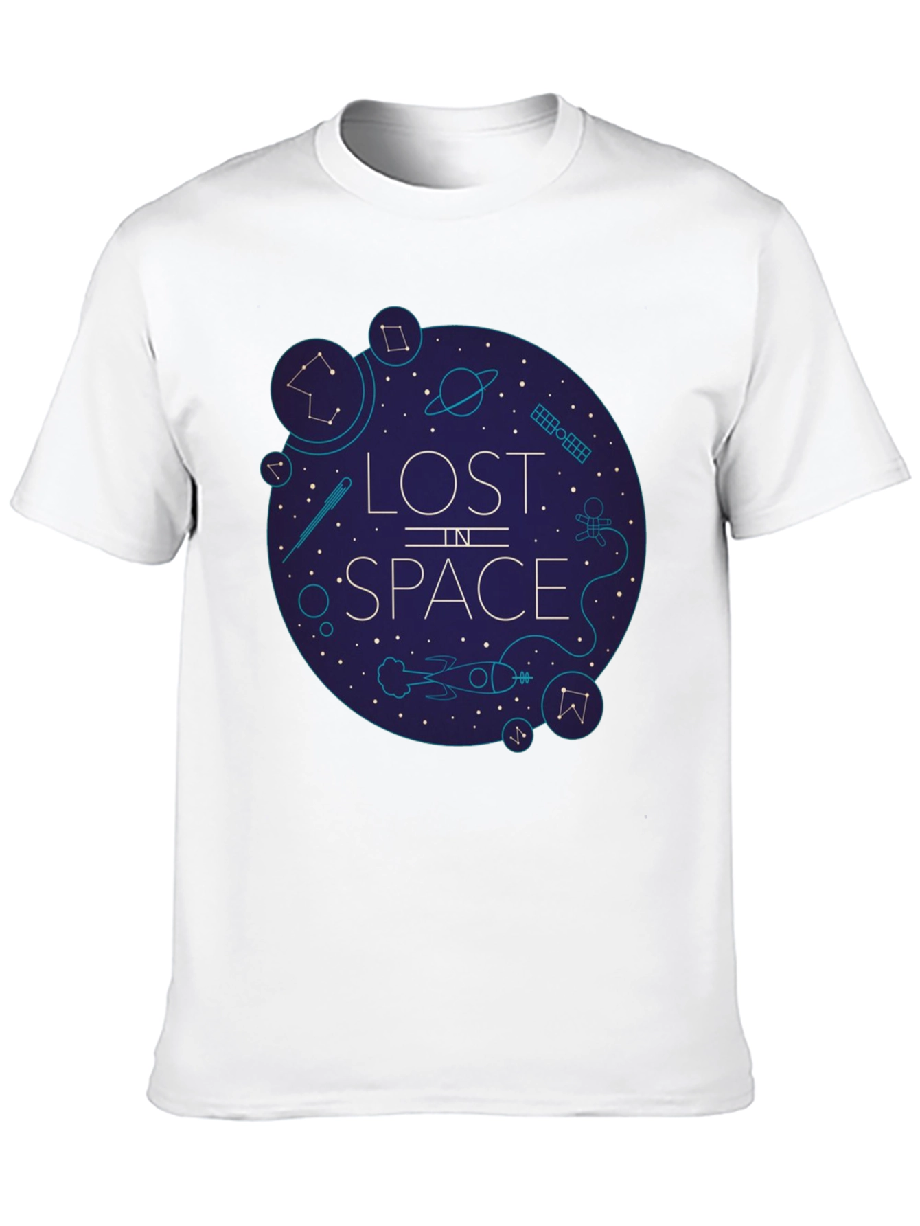 Black Lost in Space Graphic Tee - Black Cotton Blend view 10