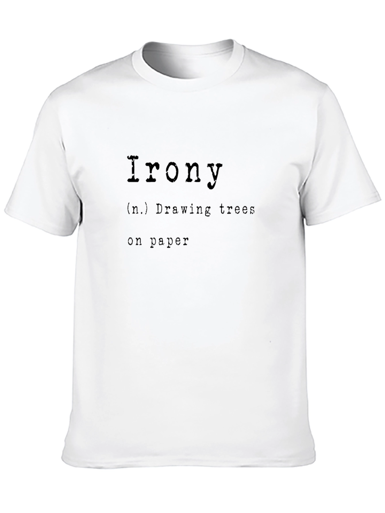Black Irony Drawing Trees T-Shirt view 10