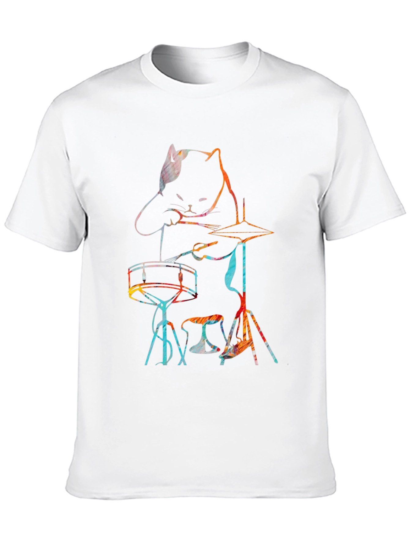 Black Cat Drummer T-Shirt - Music Lover Tee view 10