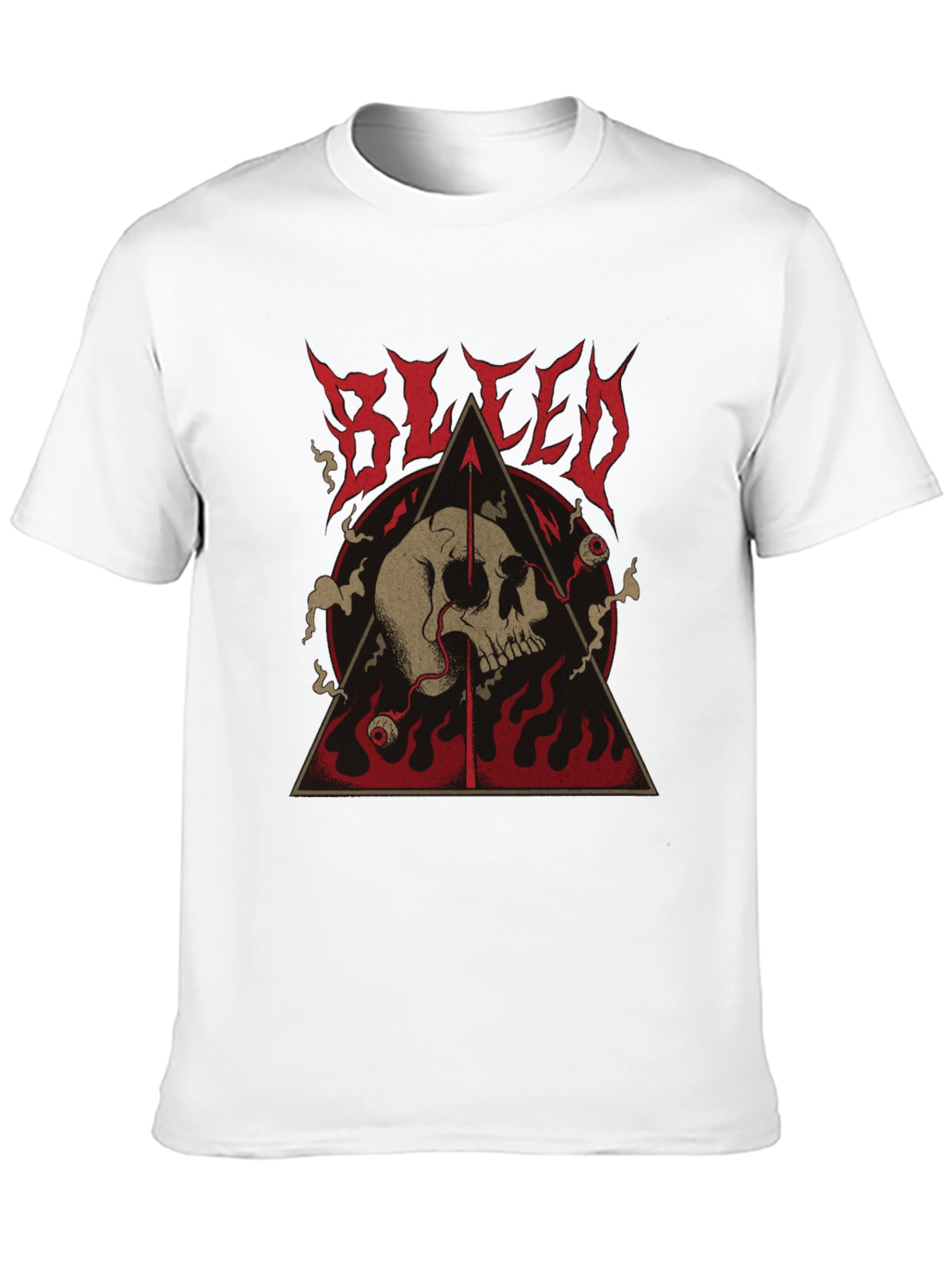 Black Bleed Skull Graphic Tee - Black Metal T-Shirt view 10