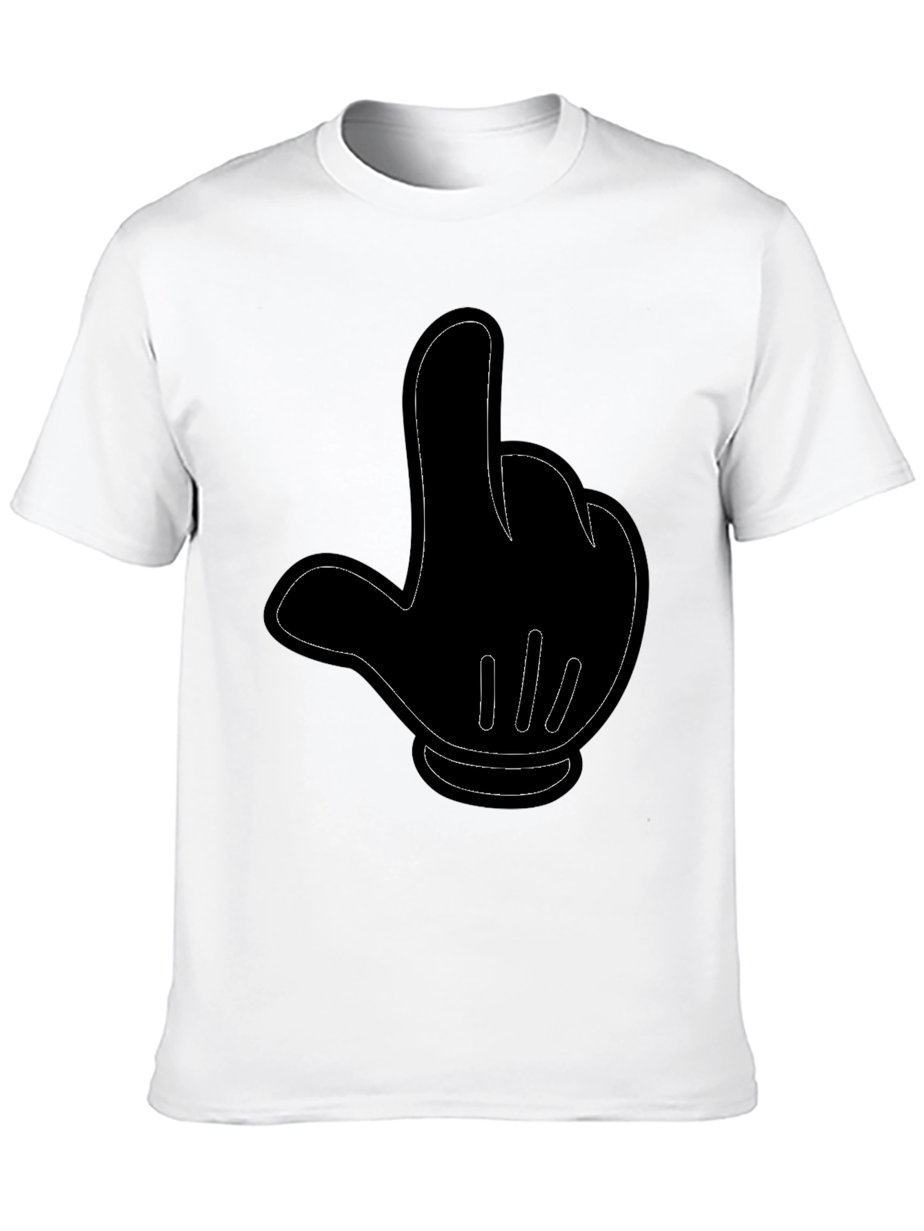 Black Cartoon Hand Gesture Black T-Shirt view 10