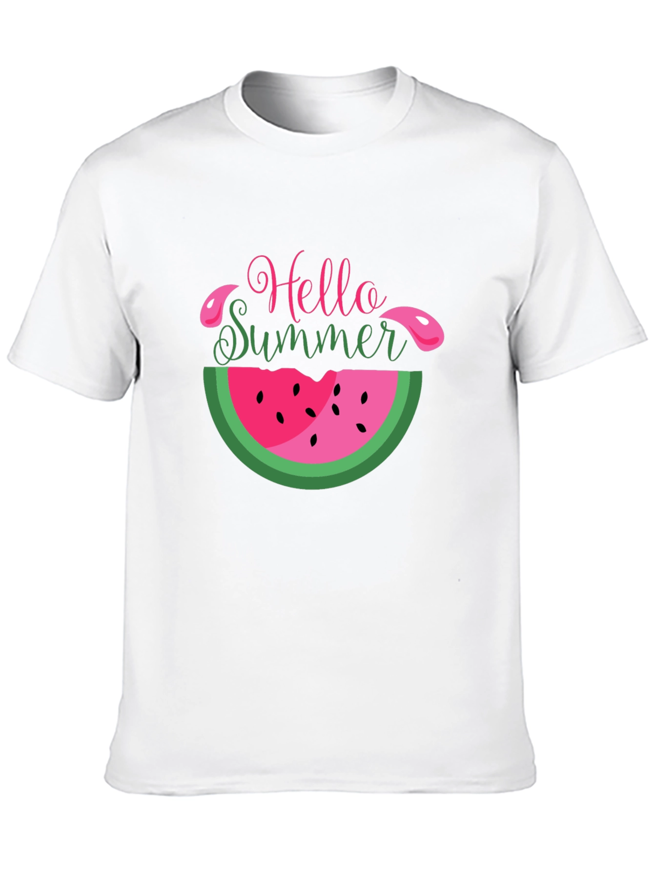 Black Hello Summer Watermelon T-Shirt view 10