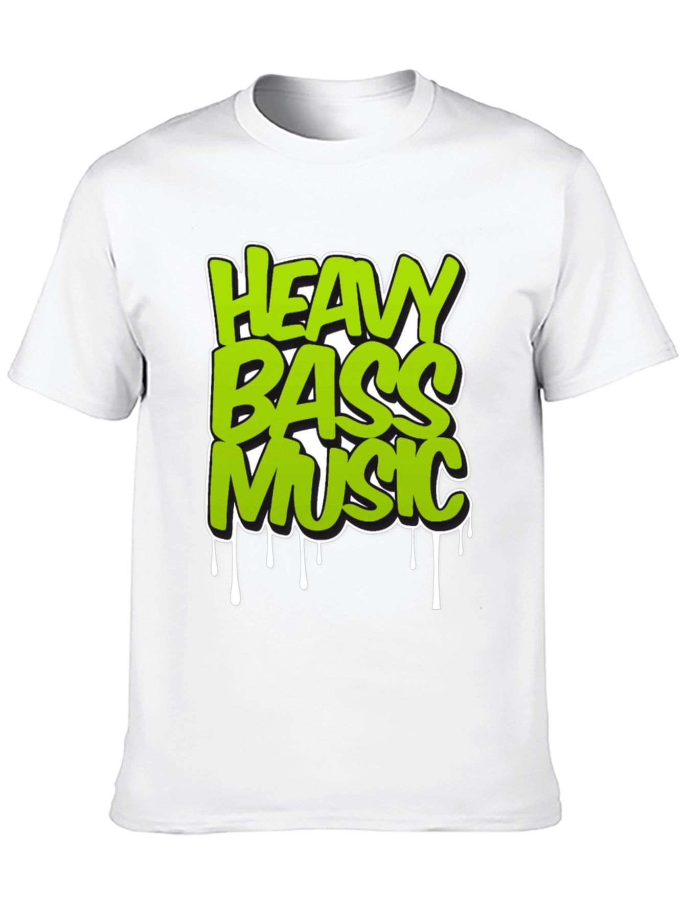 Black Heavy Bass Music T-Shirt - Unique Graphic Design view 10