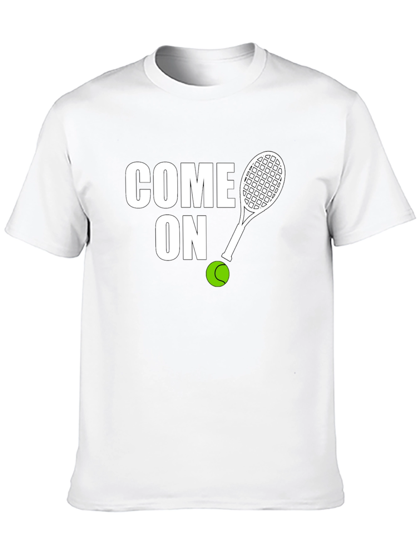 Black Come On Tennis Graphic Tee - Sporty Unisex T-Shirt view 10