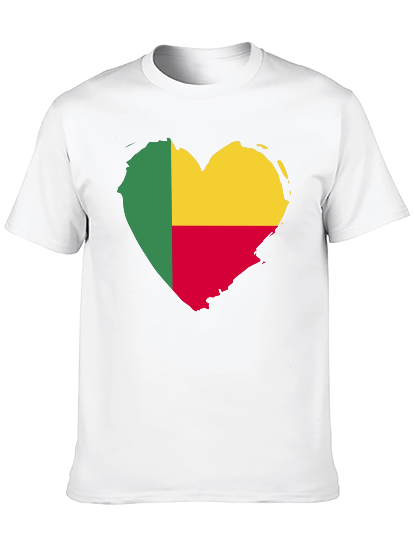 Black Benin Flag Heart T-Shirt view 10