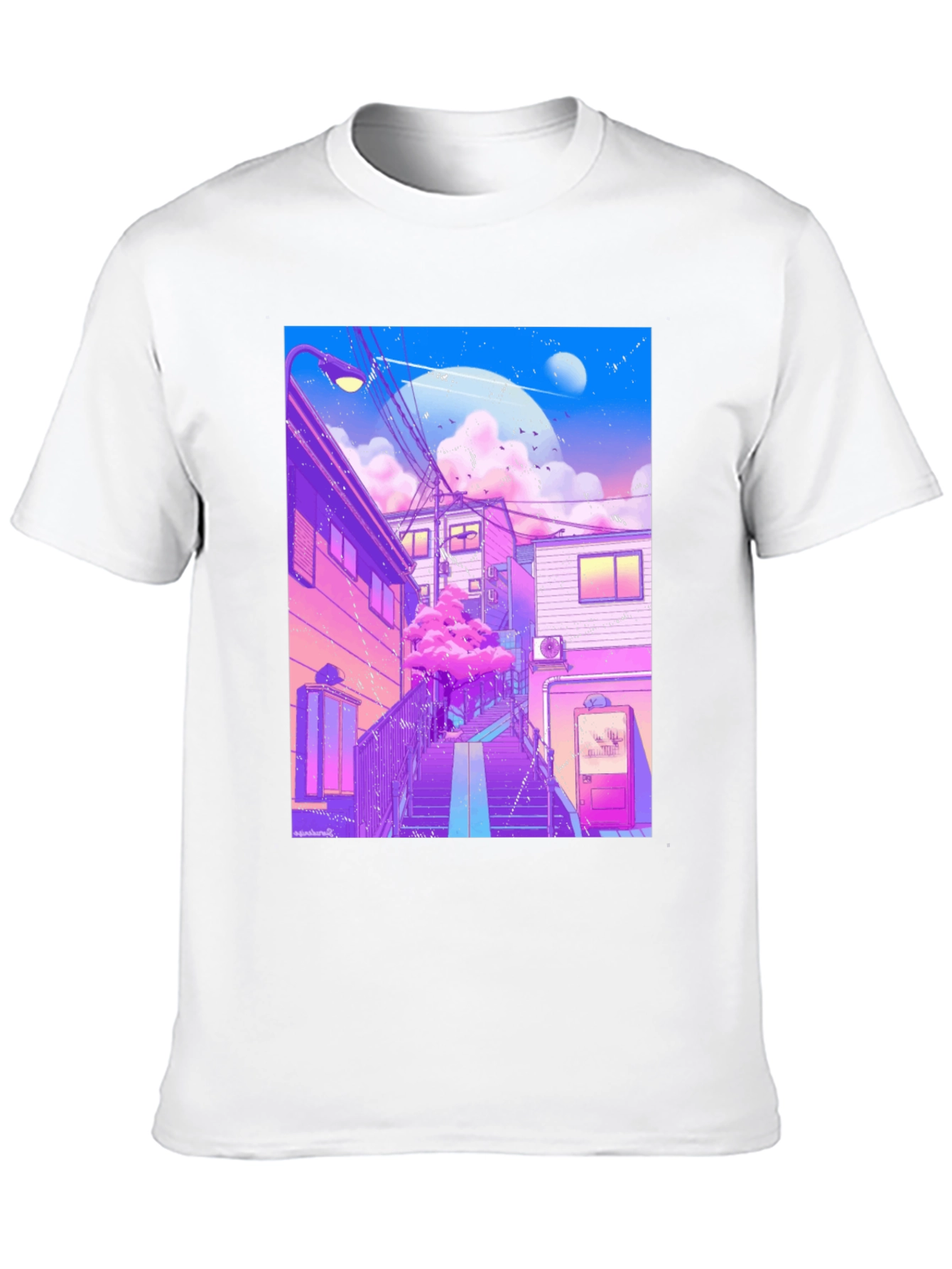 Black Anime Vaporwave Graphic Tee - Urban Aesthetic T-Shirt view 10