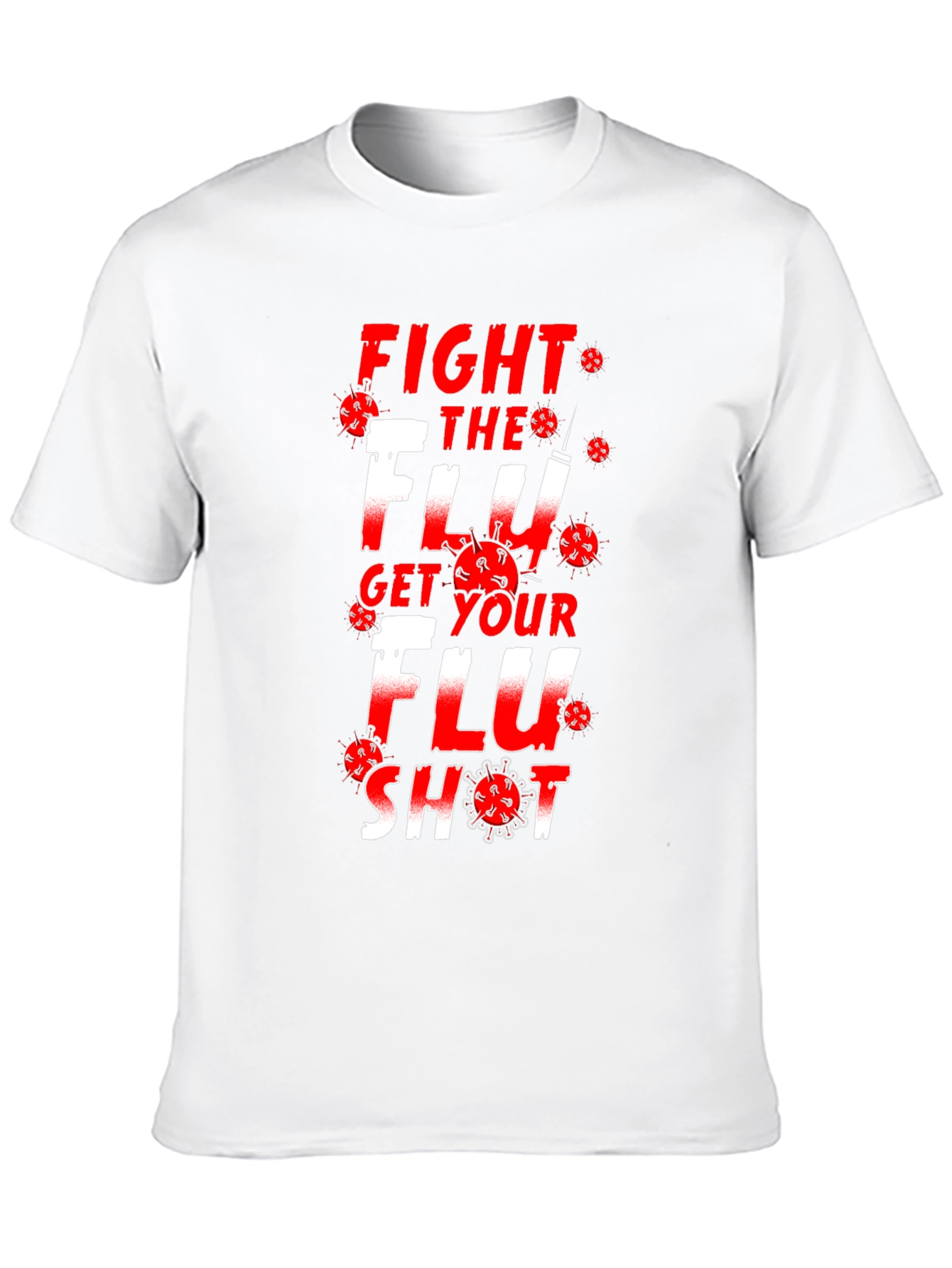 Black Fight the Flu Get Your Flu Shot Graphic T-Shirt view 10