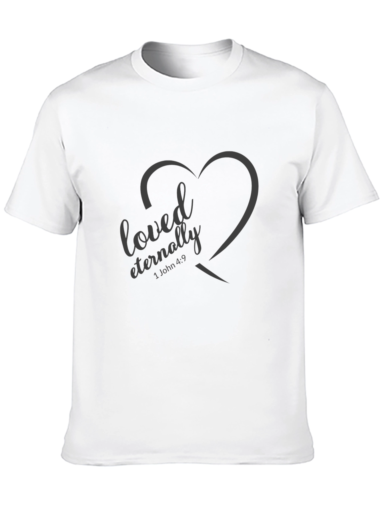 Black Loved Eternally Heart Graphic Black Tee view 10