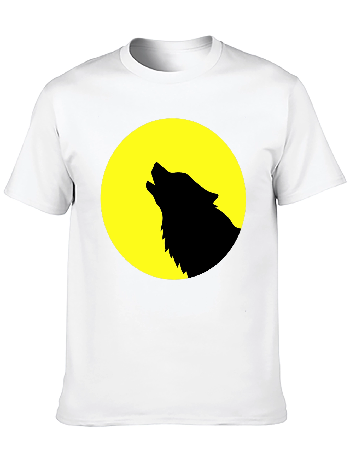 Black Wolf Howling at Moon Graphic T-Shirt - Black view 10