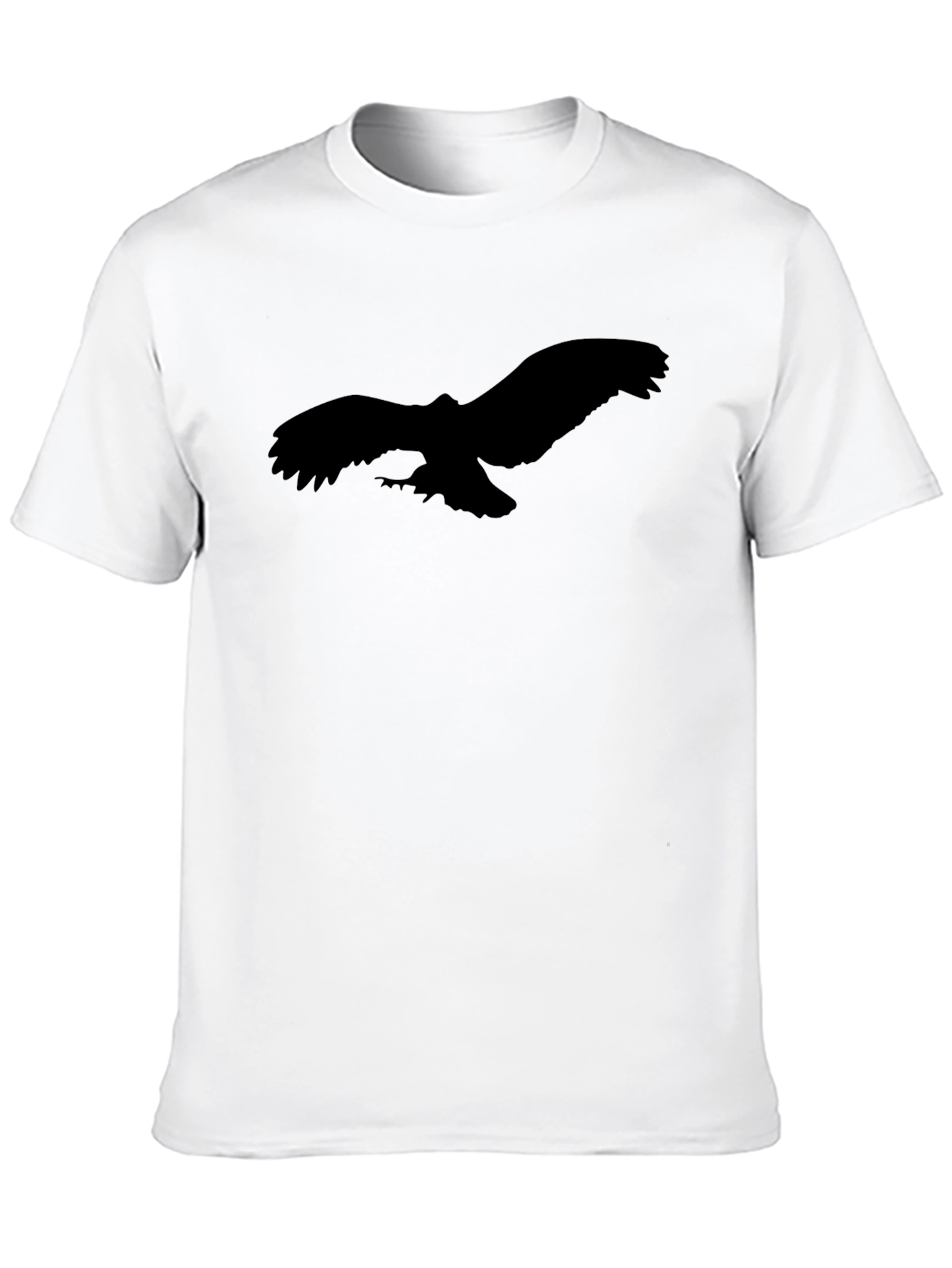 Black Black T-Shirt with Eagle Silhouette Graphic Tee view 10