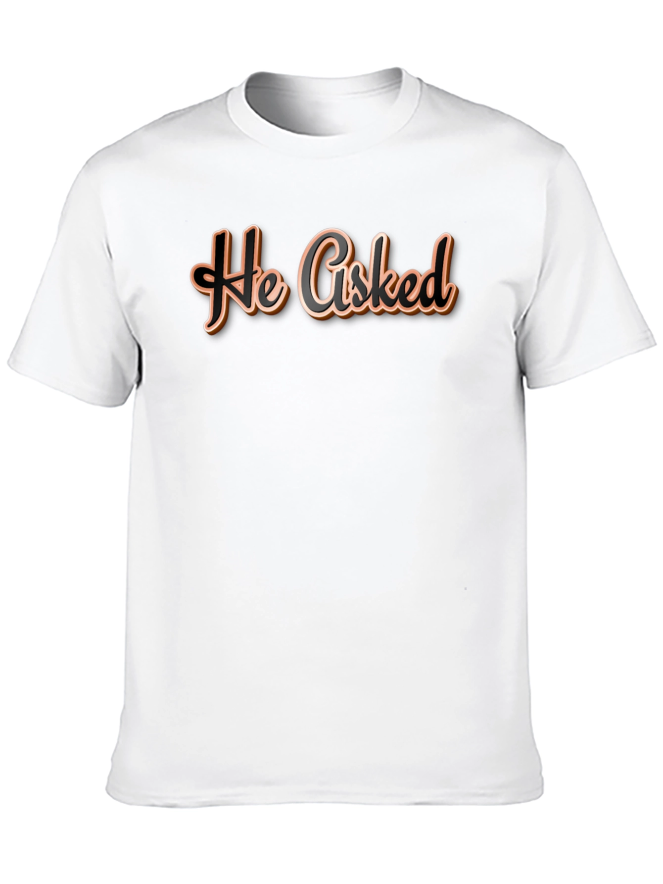 Black He Asked T-Shirt - Casual Wear, Graphic Tee view 10