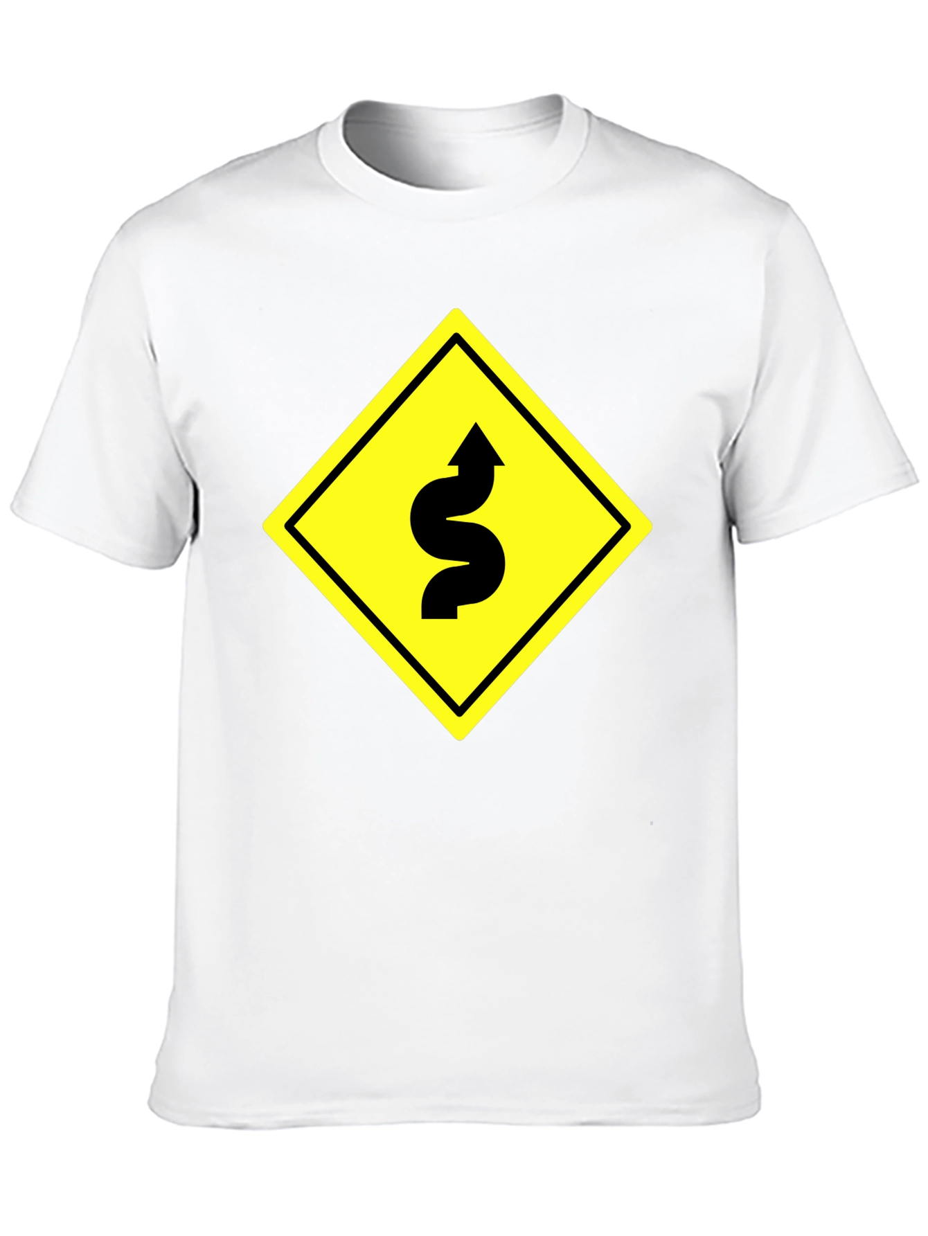 Black Winding Road Graphic Tee - Black Cotton T-Shirt view 10