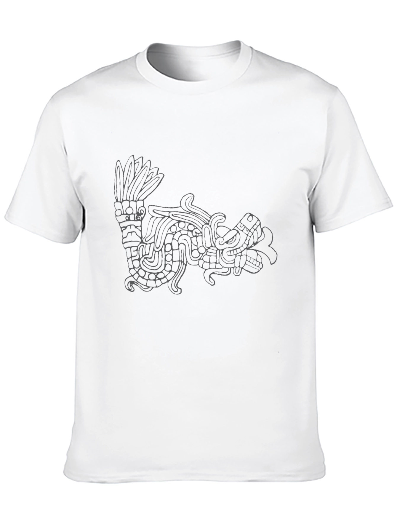 Black Aztec Serpent Graphic Print T-Shirt view 10