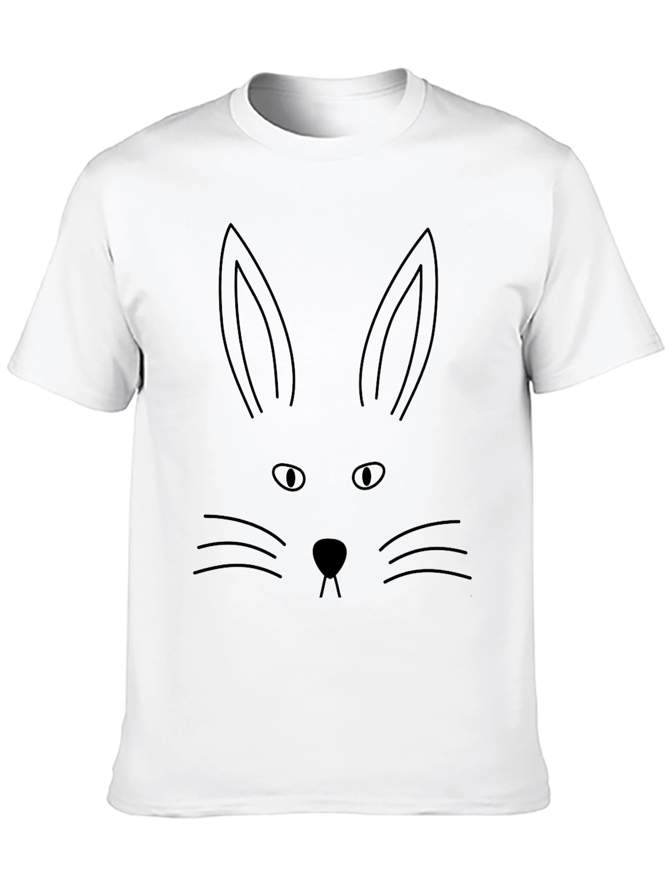 Black Bunny Face Graphic Tee - Black Cotton Blend view 10