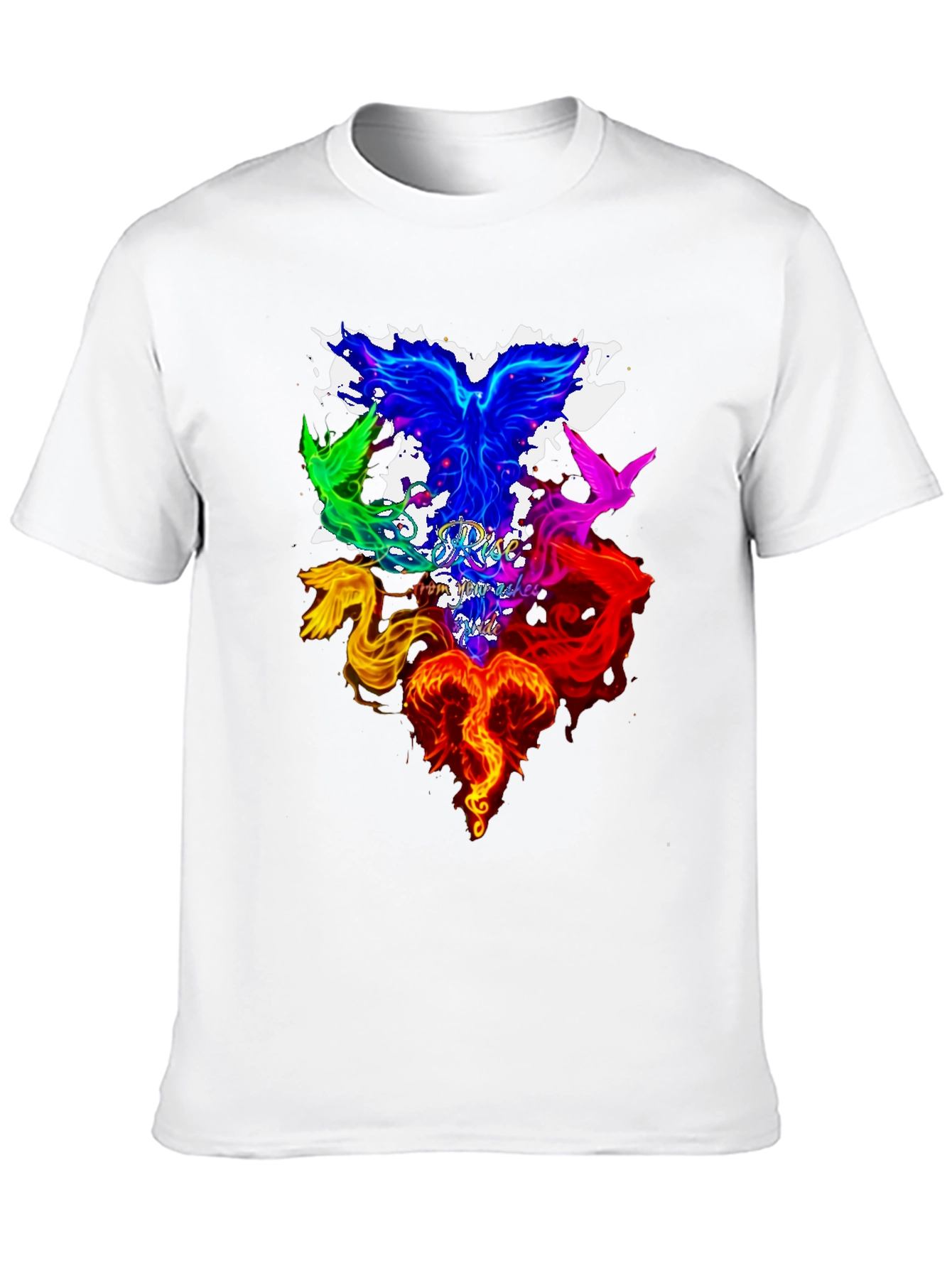 Black Rise From Ashes Phoenix Graphic Tee view 10