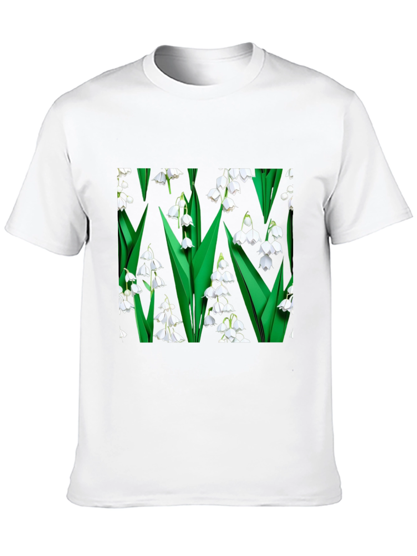 Black Lily of the Valley Print Black T-Shirt view 10