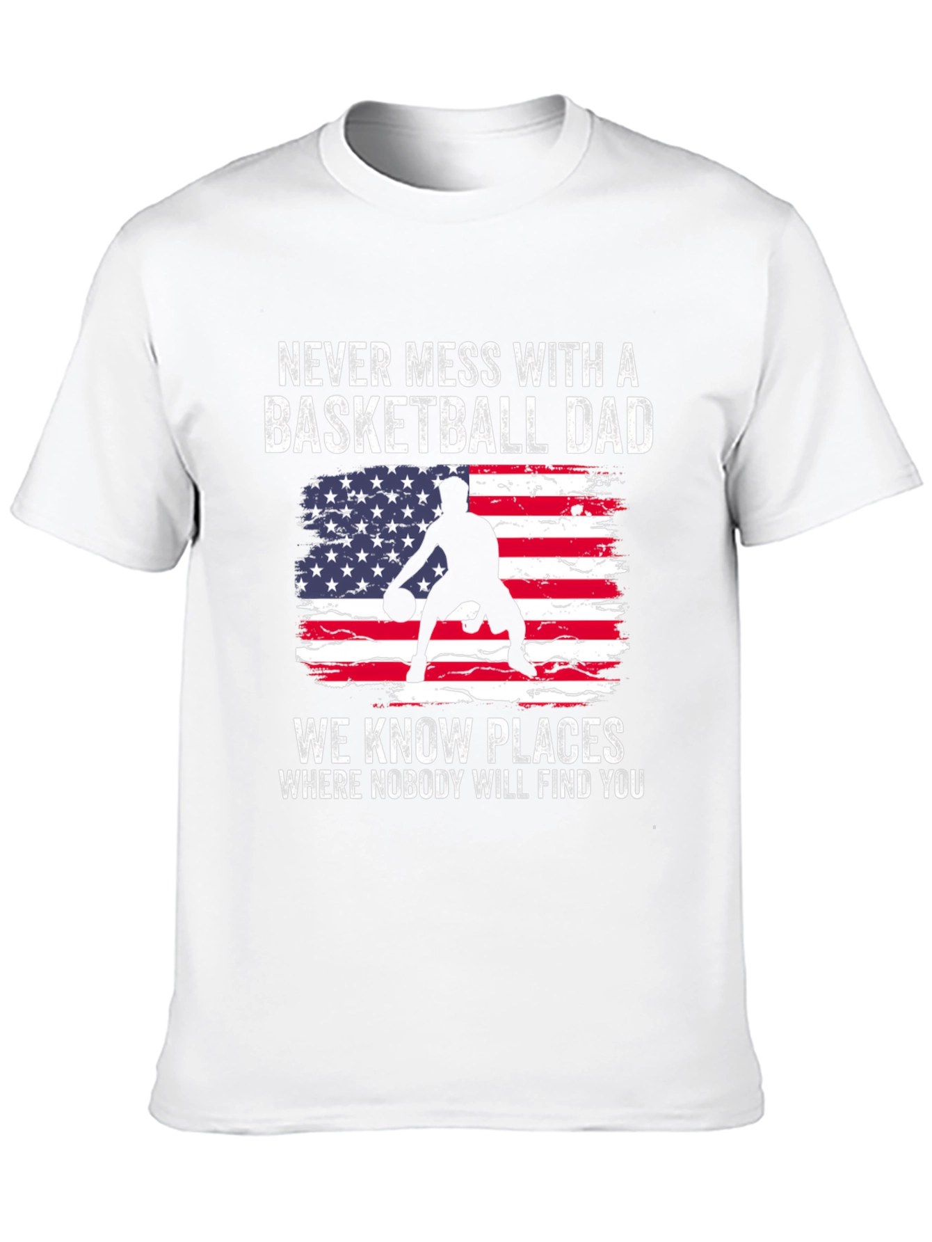 Black Basketball Dad T-Shirt - Patriotic USA Design view 10