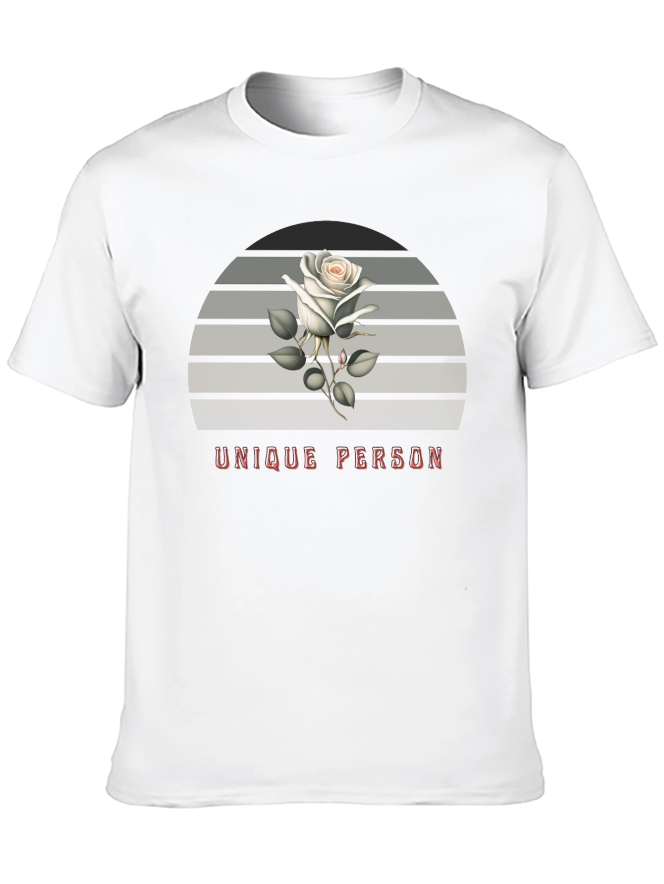 Black Unique Person Rose Graphic T-Shirt view 10