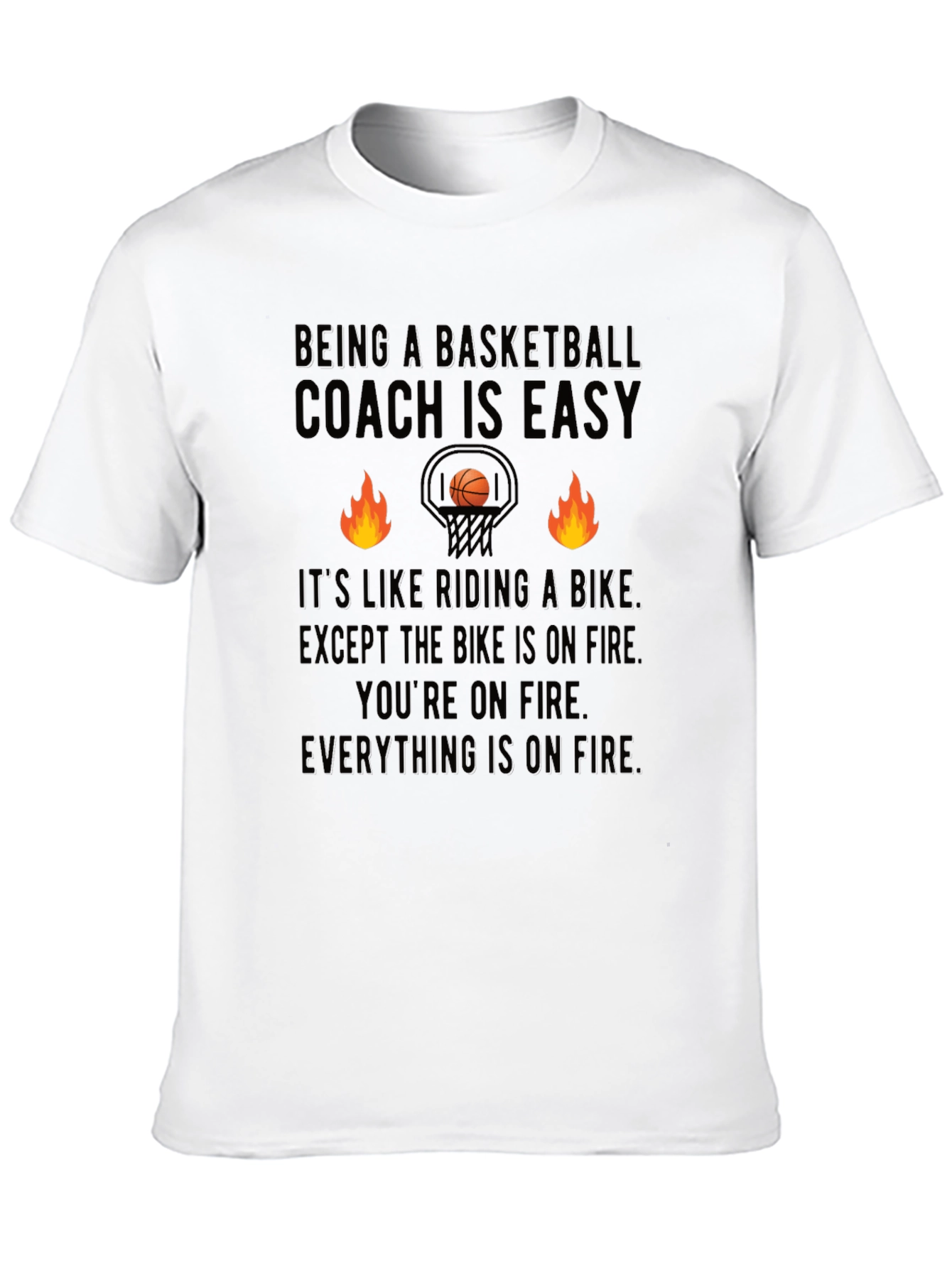 Black Basketball Coach On Fire T-Shirt view 10
