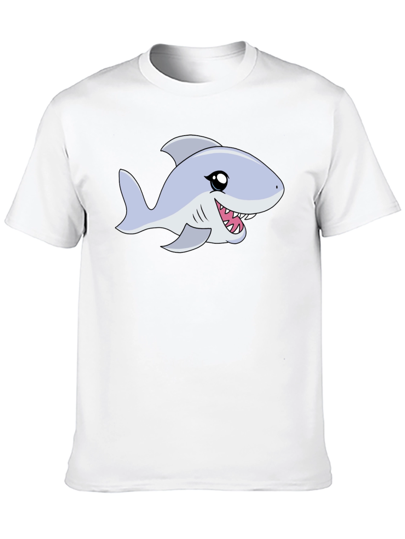 Black Cartoon Shark Graphic Tee - Black Casual Shirt view 10