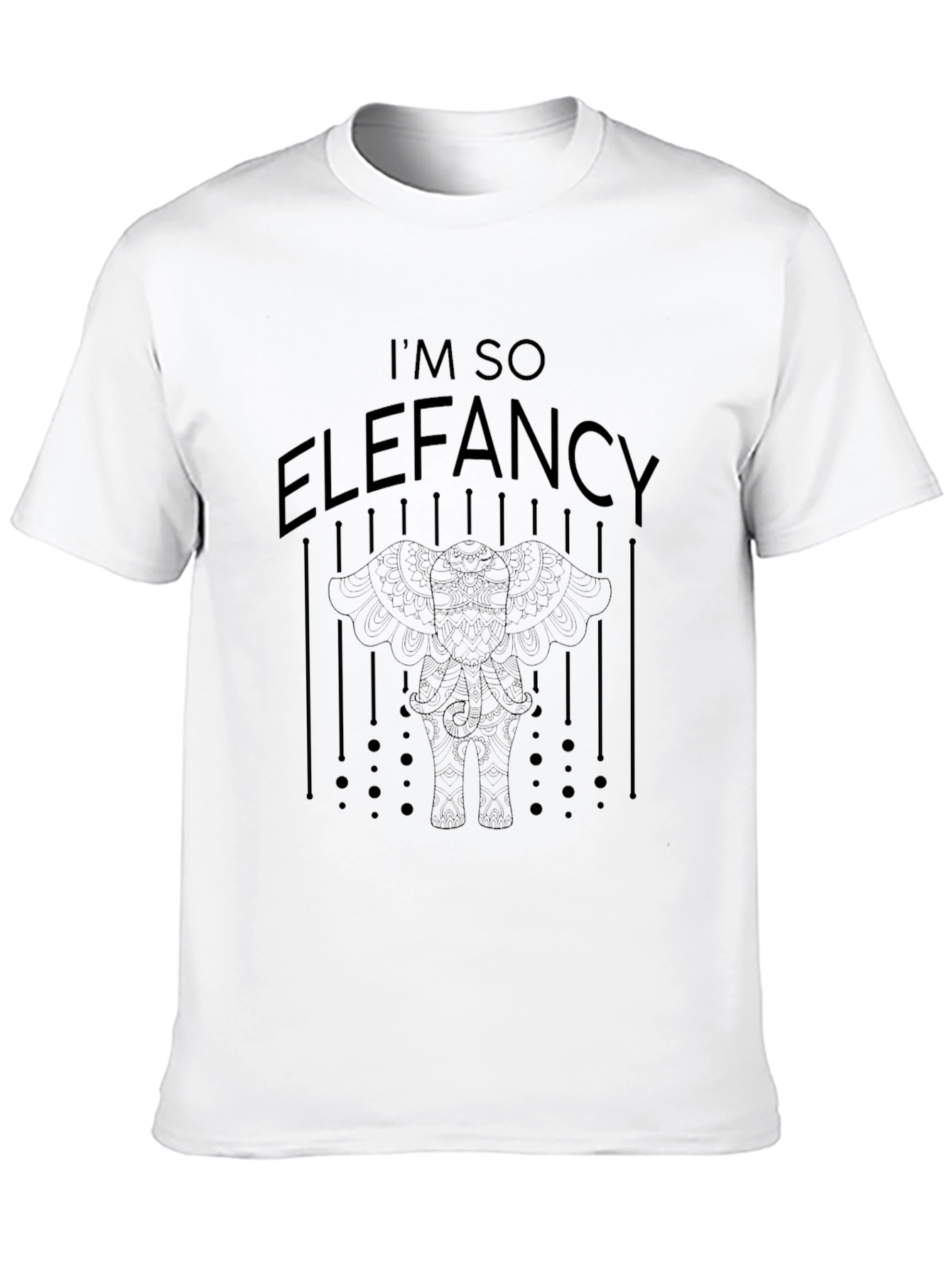 Black I'm So Elefancy Graphic Tee - Black Cotton T-Shirt view 10