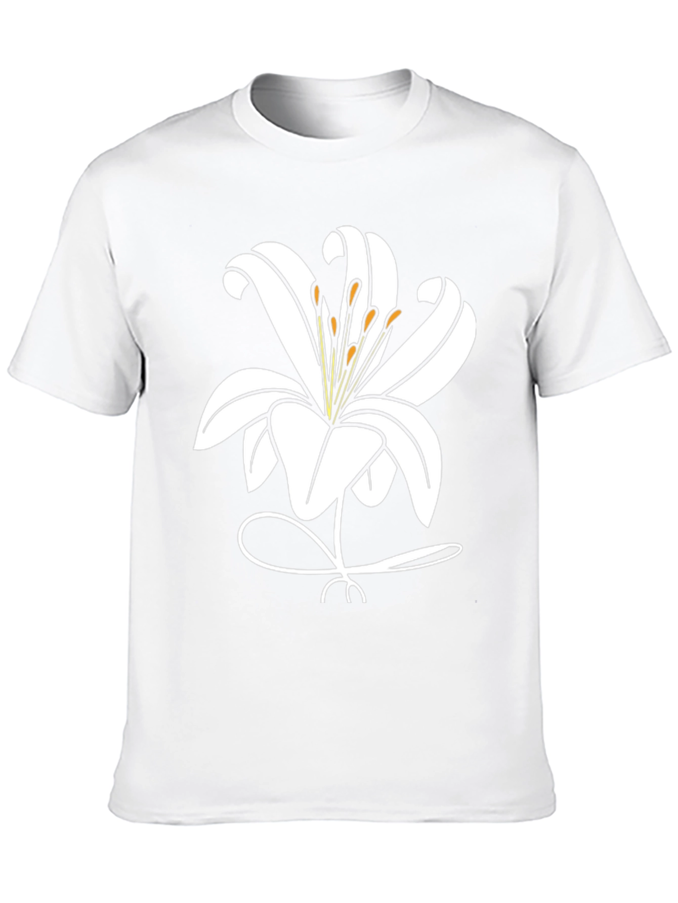 Black Lily Flower Graphic T-Shirt - Black Casual Tee view 10
