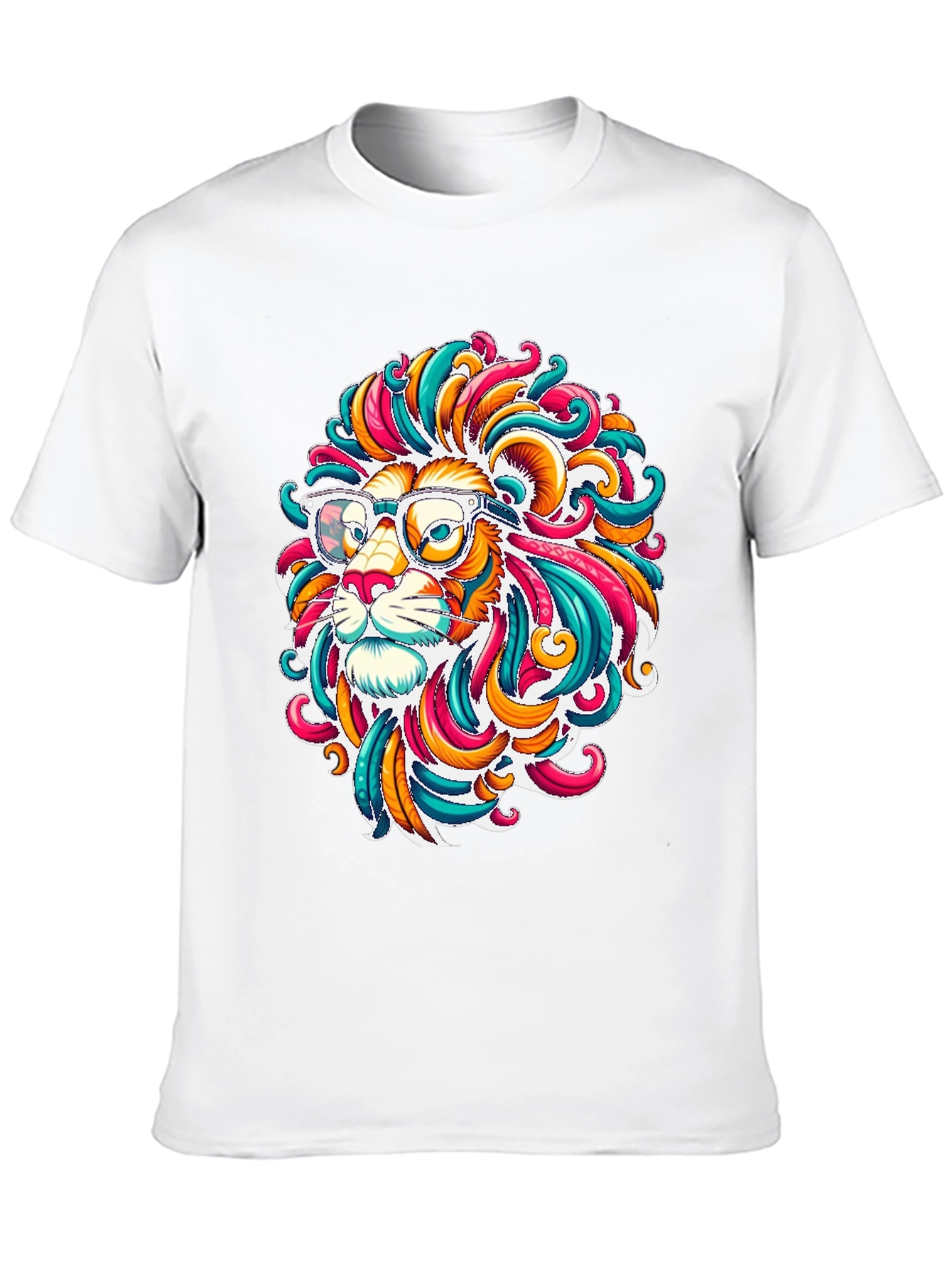 Black Funky Lion Graphic T-Shirt - Men's Black Tee view 10