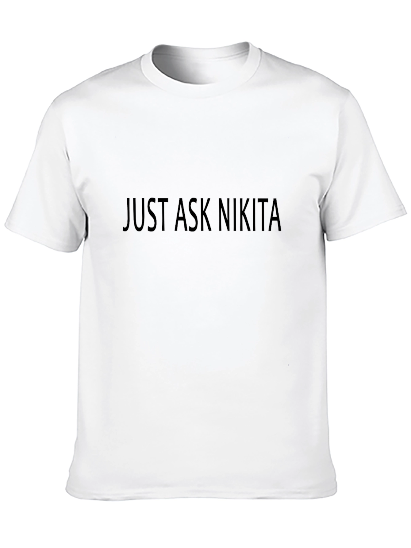 Black Just Ask Nikita T-Shirt - Black Crew Neck Tee view 10