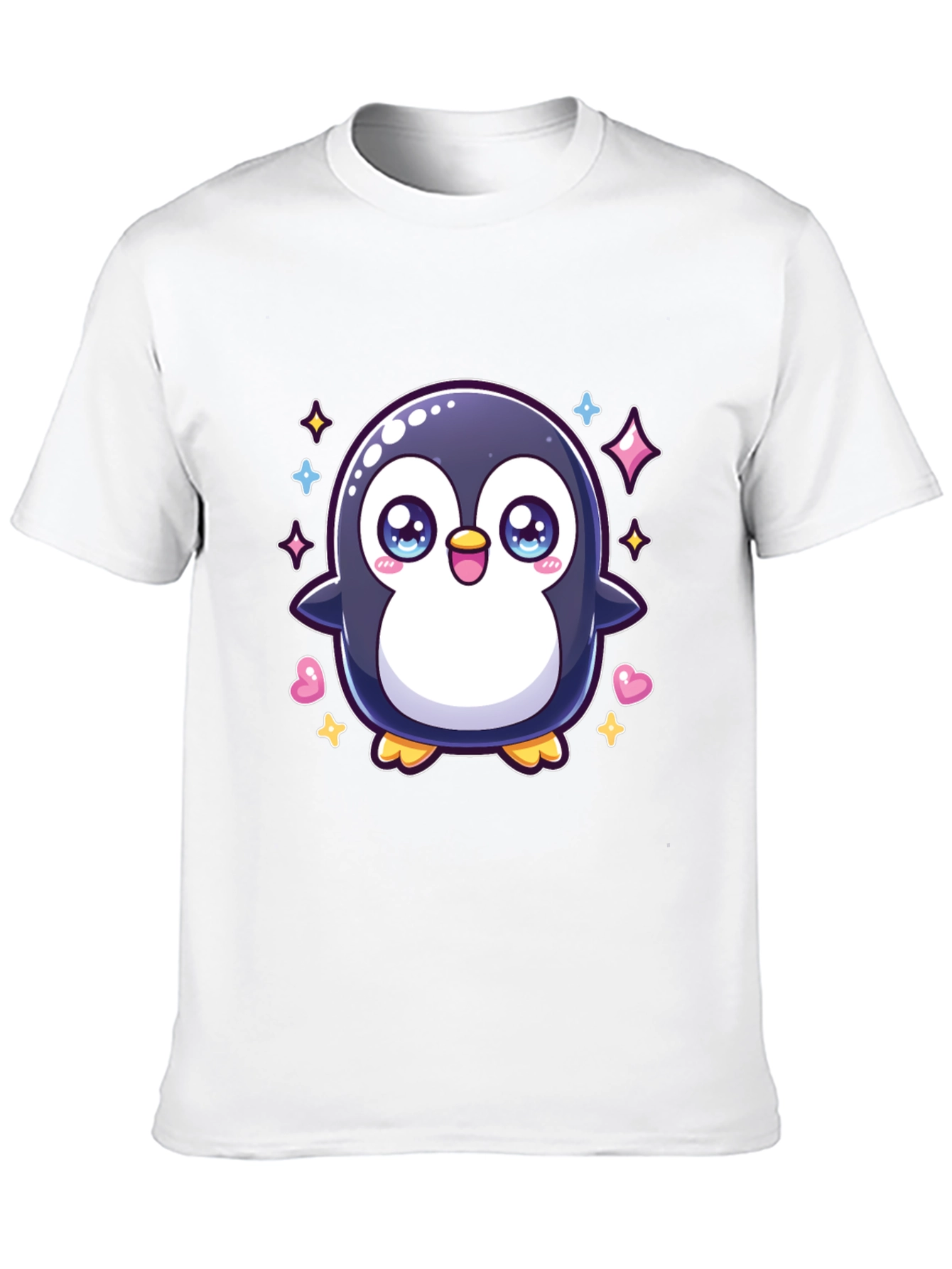 Black Cute Penguin Graphic Tee - Black Cotton Shirt view 10