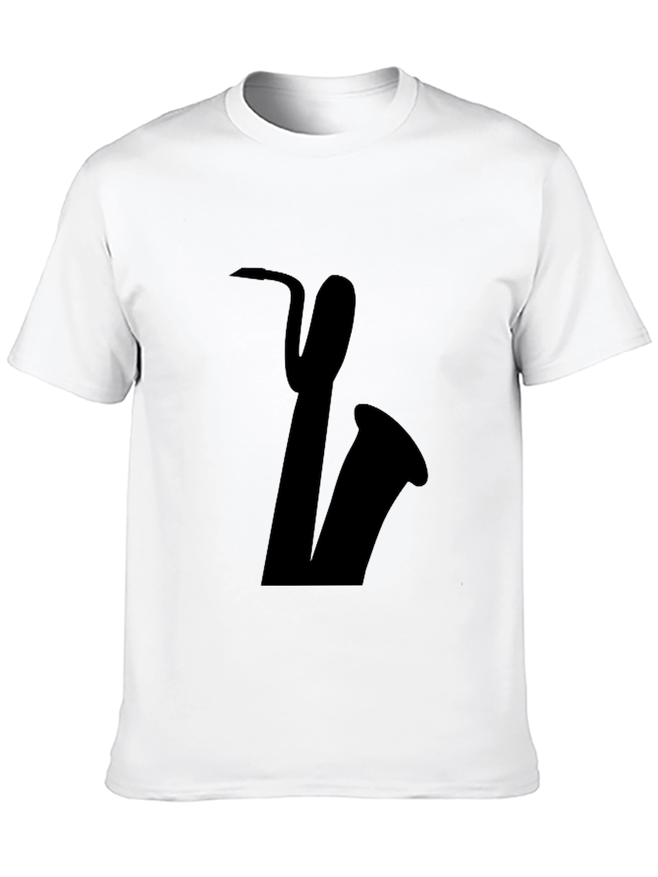 Black Saxophone Graphic Tee - Black Cotton Casual view 10
